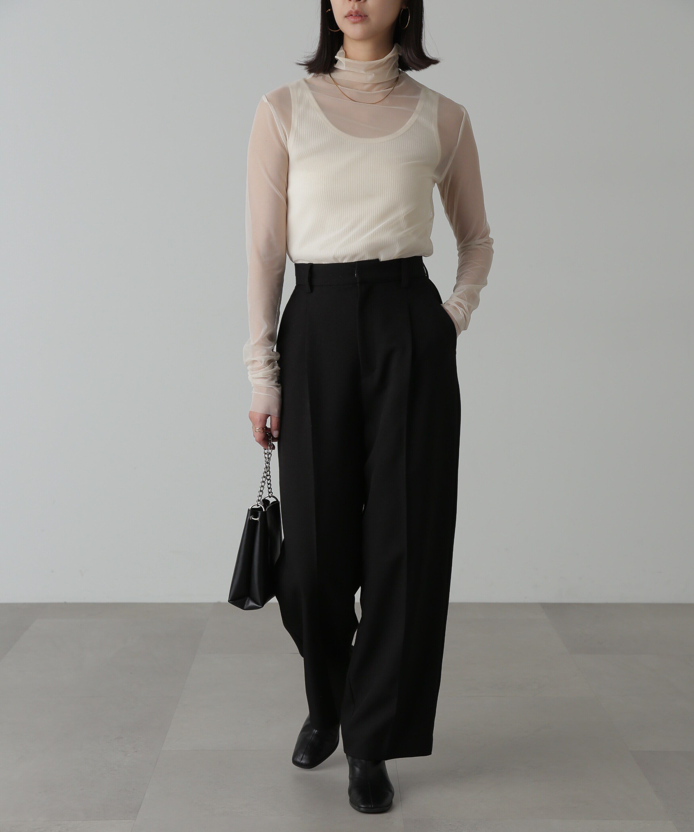  「シースルーハイネックカットソー」|Tシャツ・カットソー|