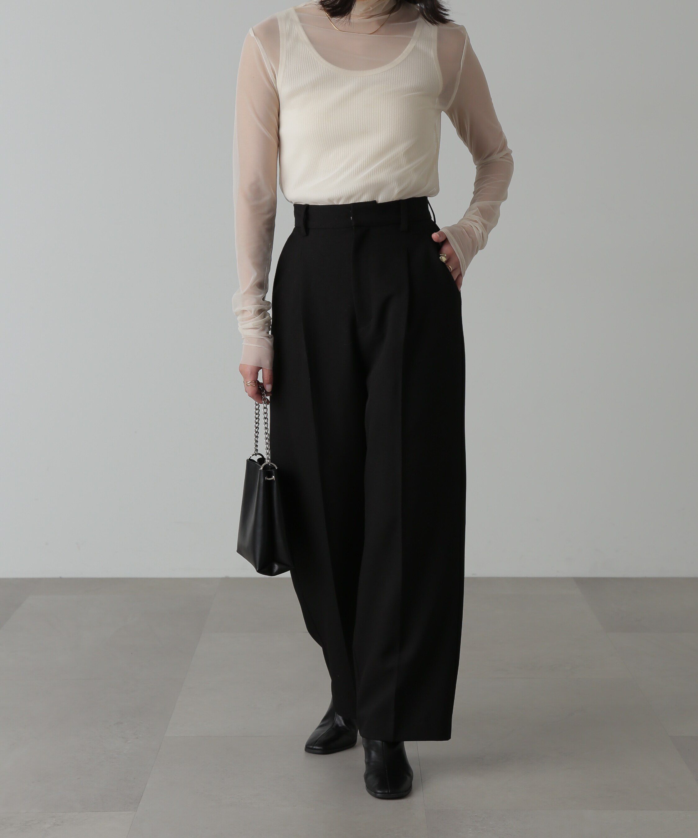  「シースルーハイネックカットソー」|Tシャツ・カットソー|