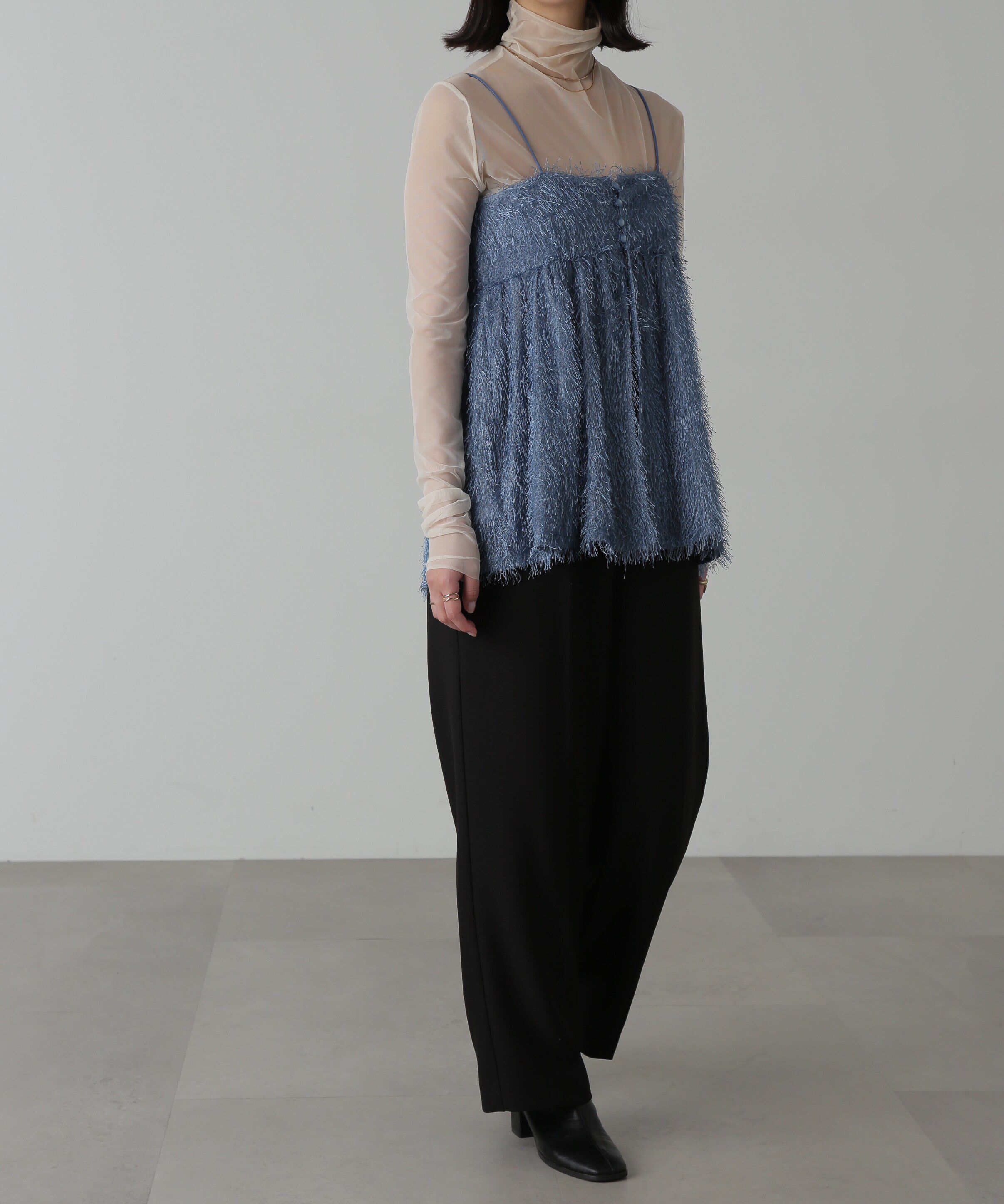  「シースルーハイネックカットソー」|Tシャツ・カットソー|