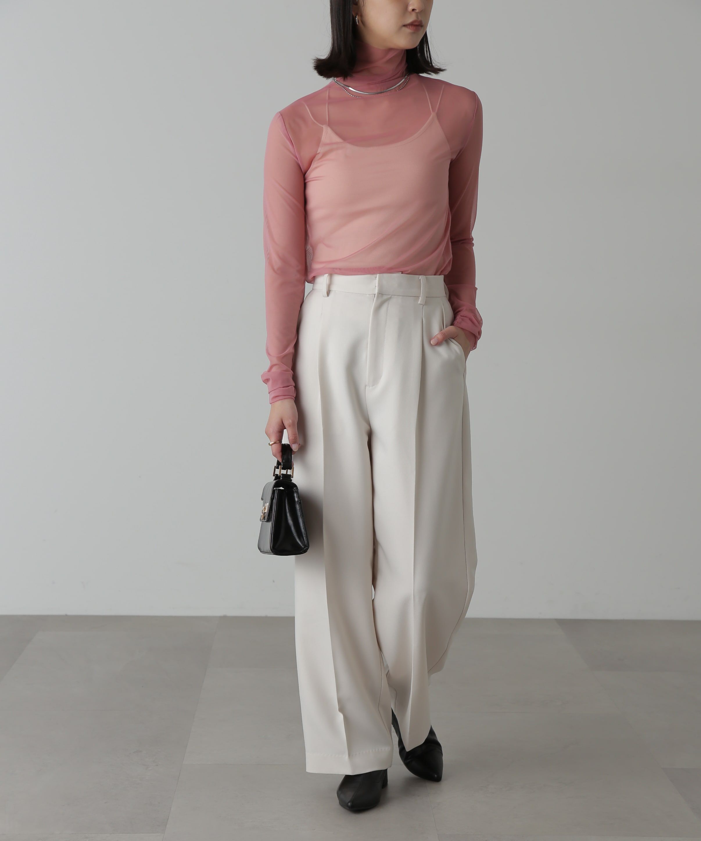  「シースルーハイネックカットソー」|Tシャツ・カットソー|