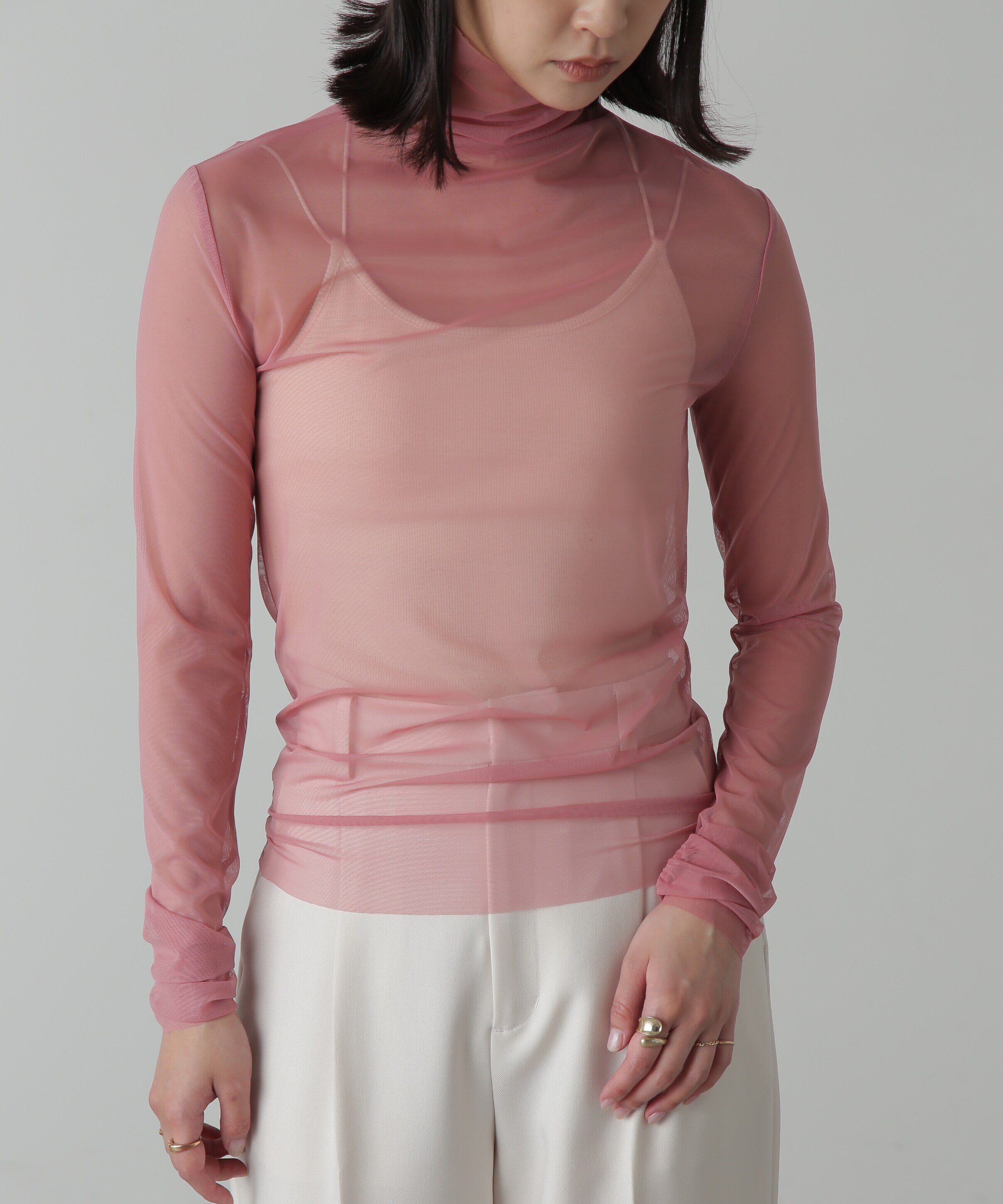  「シースルーハイネックカットソー」|Tシャツ・カットソー|