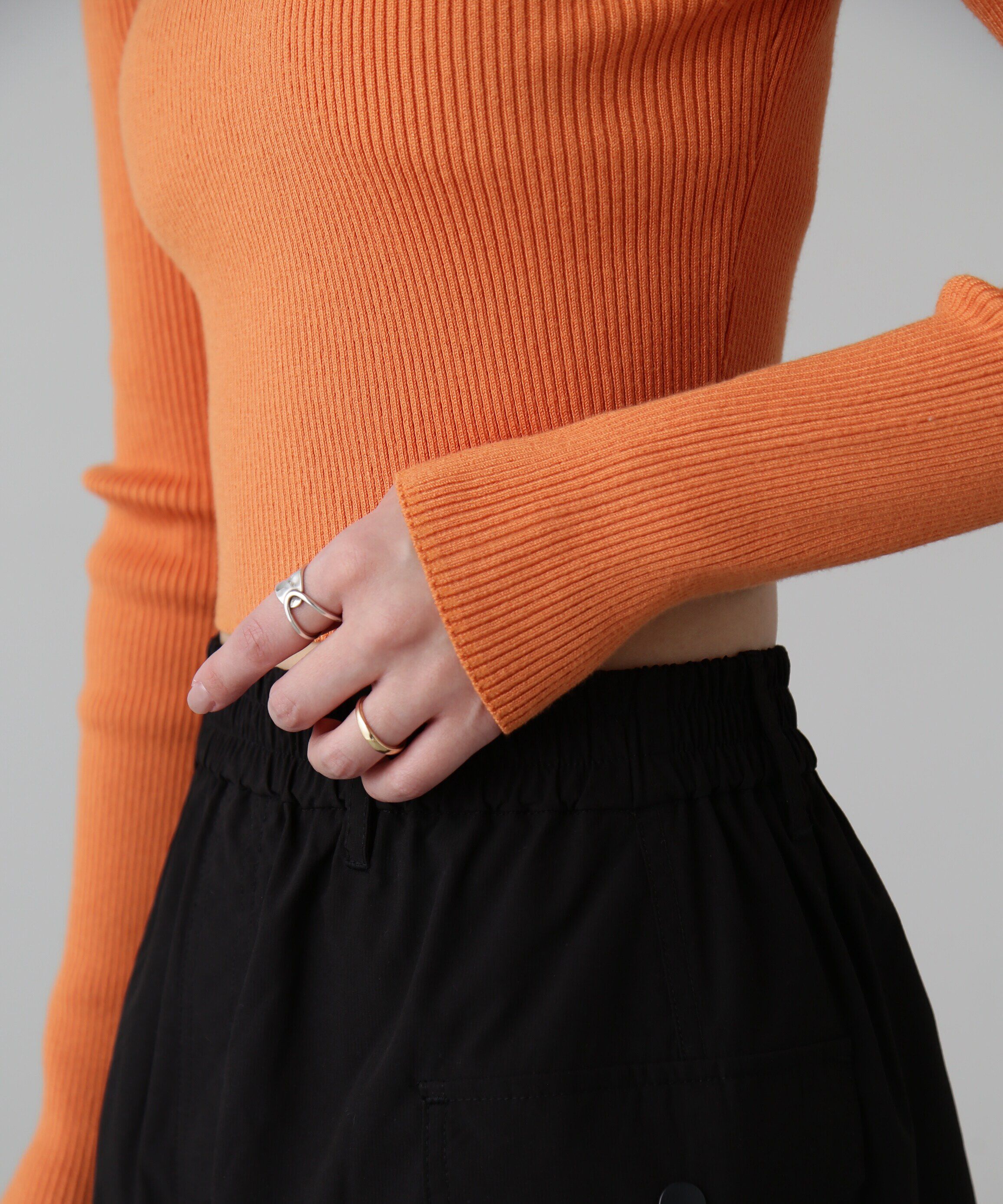  「ハイネックショート丈リブニット」|ニット・セーター|