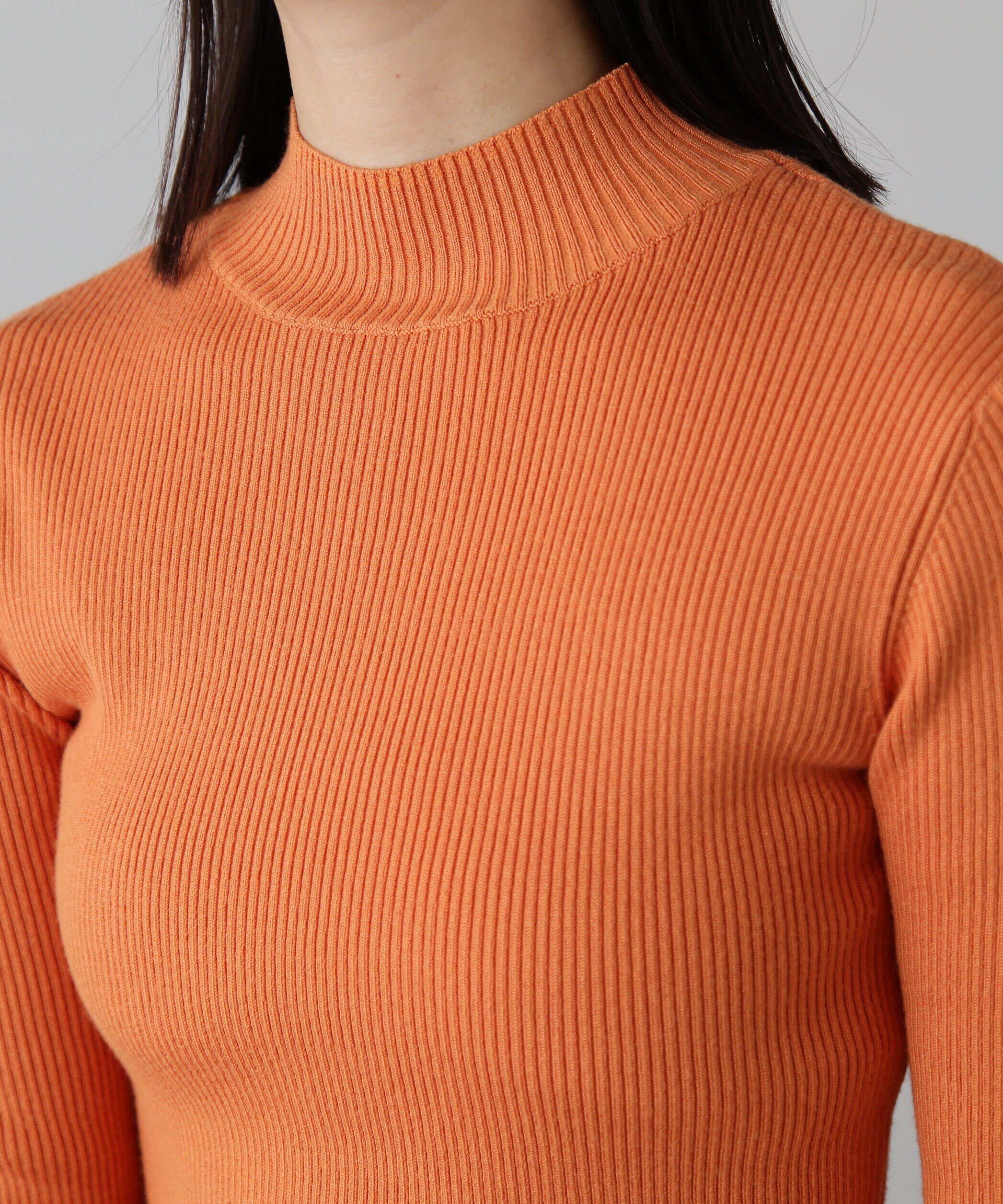  「ハイネックショート丈リブニット」|ニット・セーター|