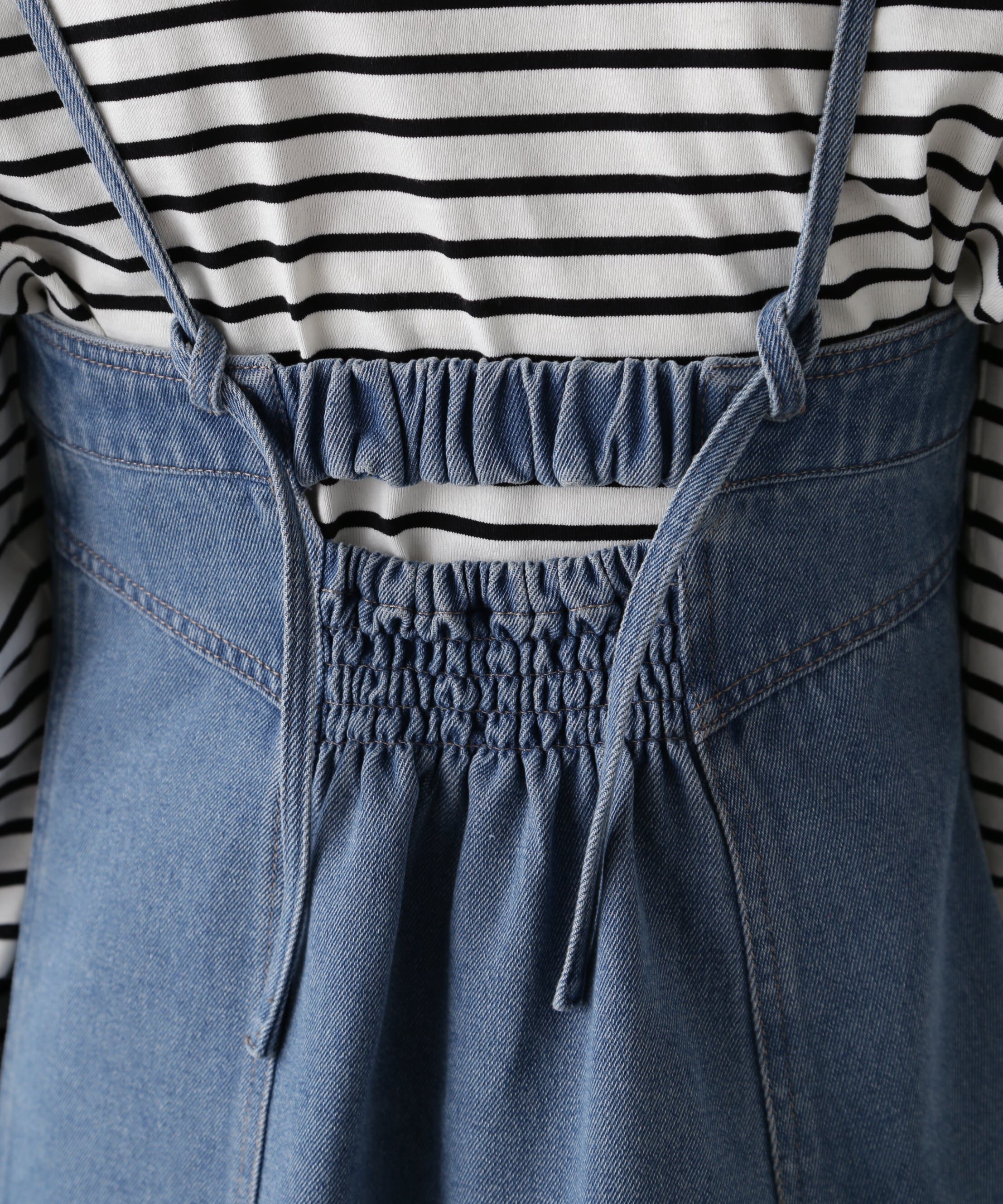  「フロントジップデニムキャミビスチェ」|シャツ・ブラウス|