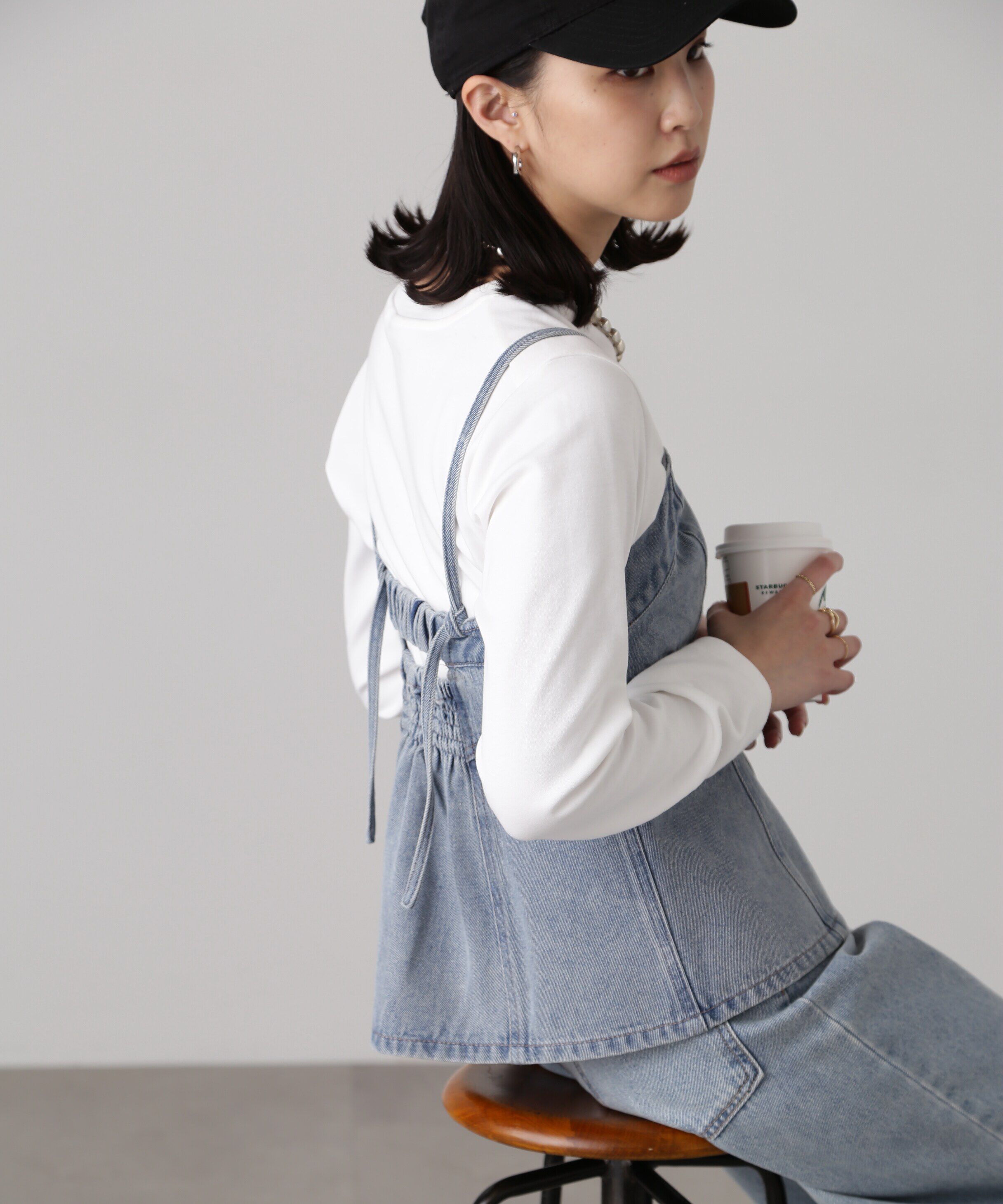  「フロントジップデニムキャミビスチェ」|シャツ・ブラウス|