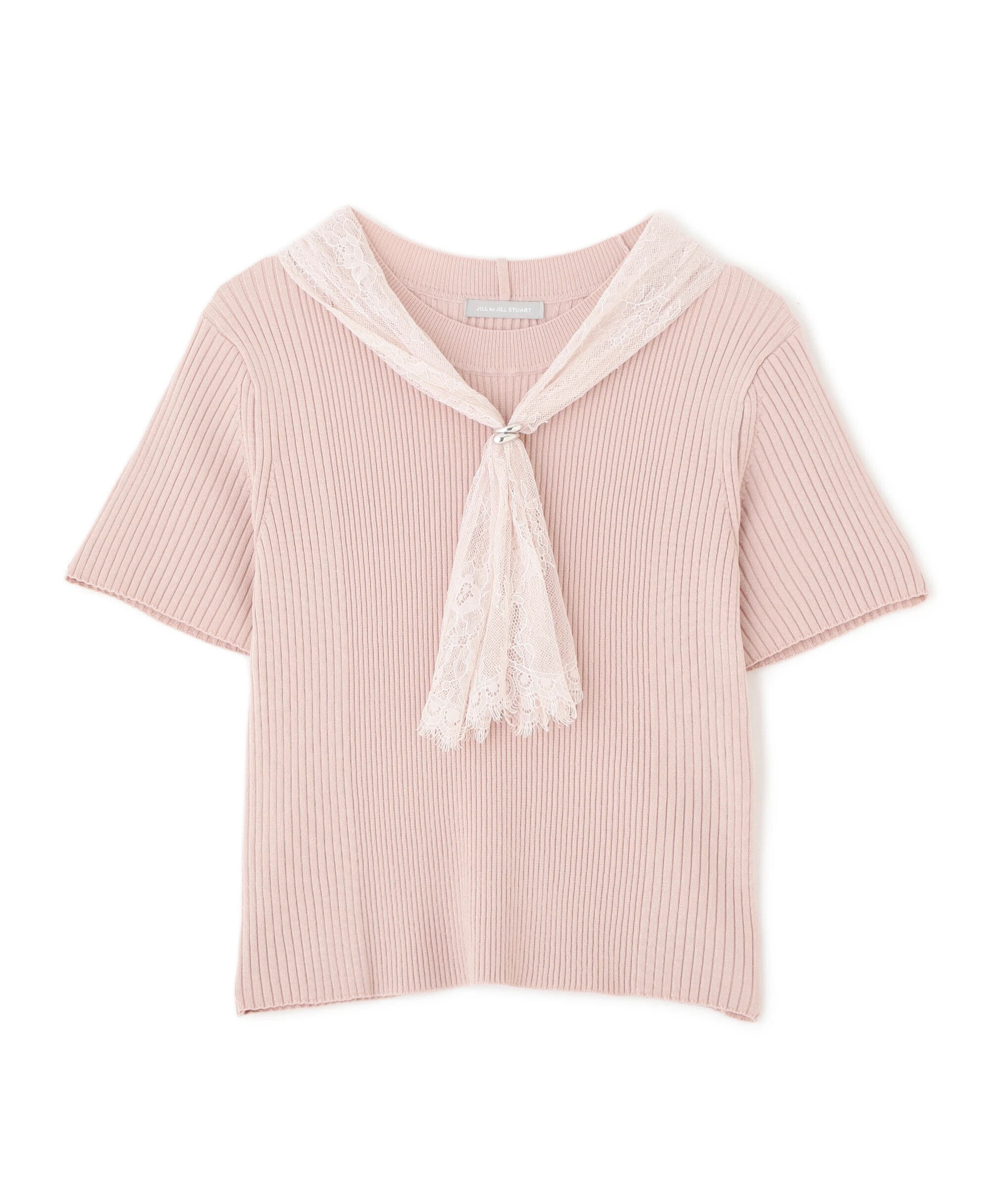  「レーススカーフ付ニットトップス」|ニット・セーター|