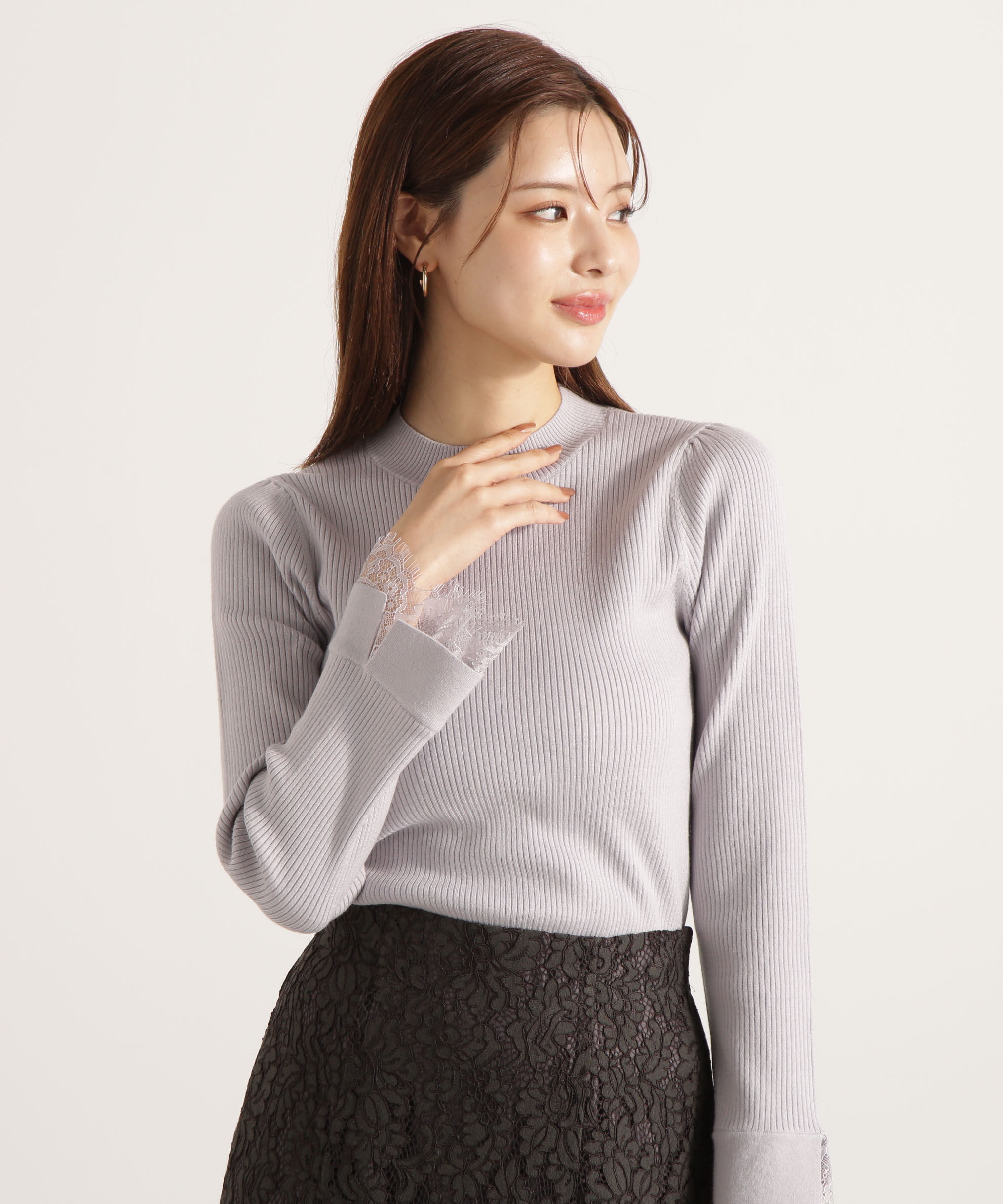 PROPORTION BODY DRESSING「レースドッキングスリーブニット 25AW」|ニット・セーター|