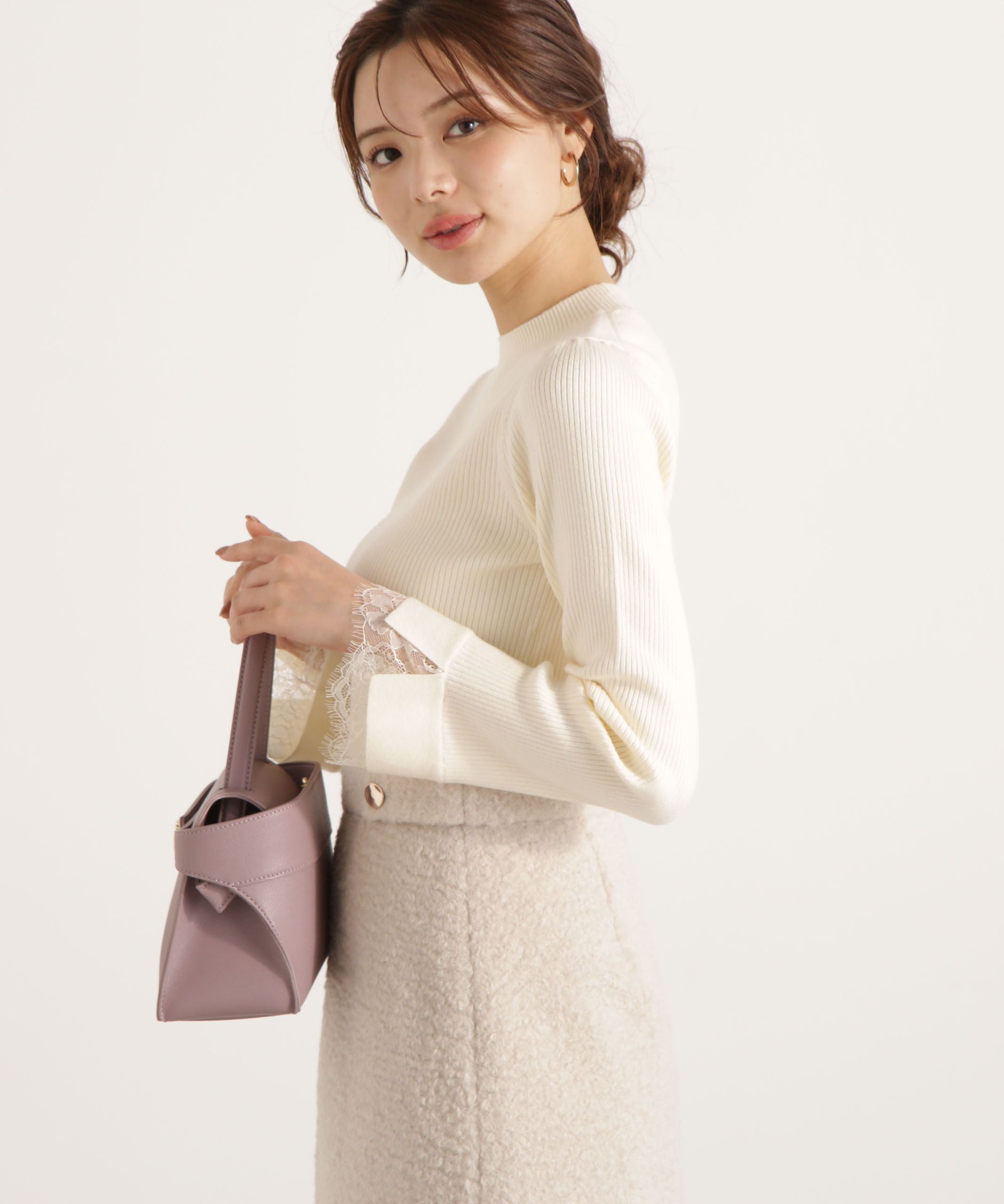 PROPORTION BODY DRESSING「レースドッキングスリーブニット 25AW」|ニット・セーター|