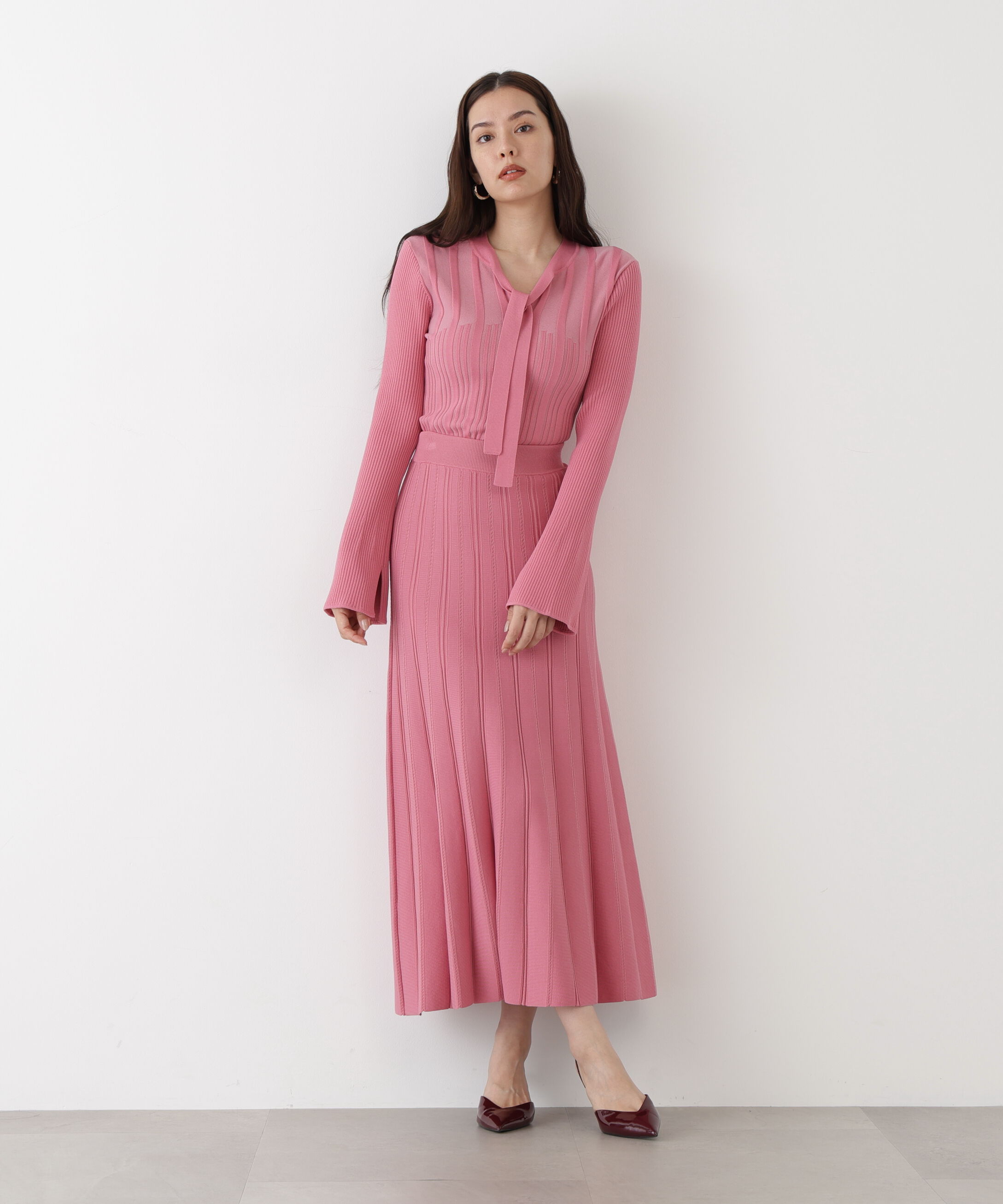  「◆ベルスリーブボウタイニットプルオーバー」|ニット・セーター|