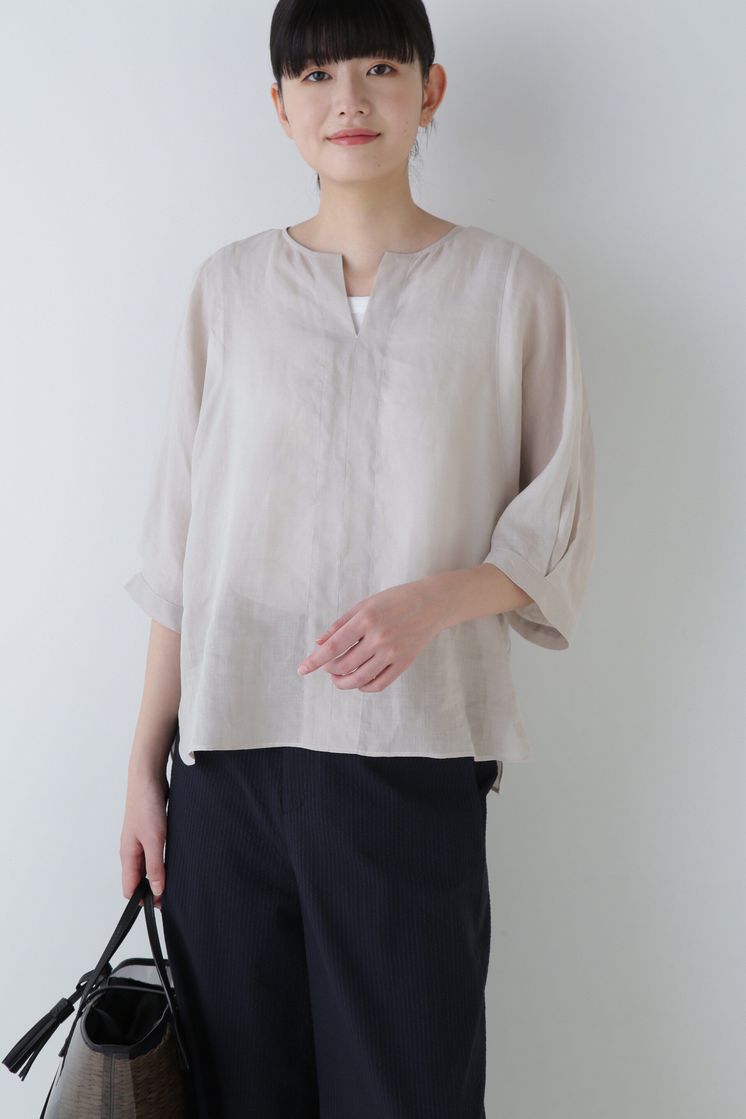  「◆１６０／１ラミープルオーバー」|シャツ・ブラウス|ベージュ2