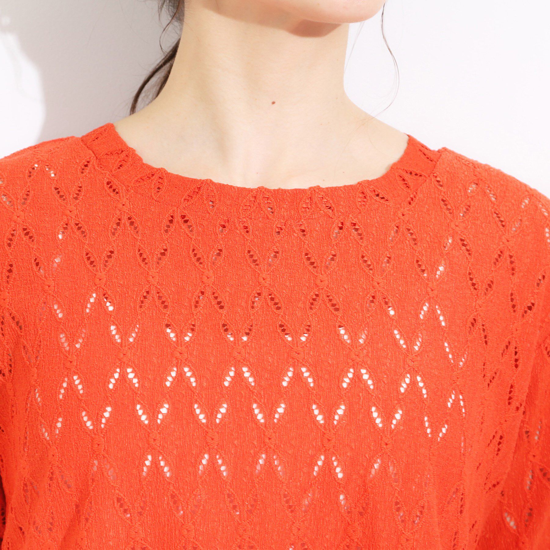 SHOO･LA･RUE「【S-LL】インせず決まる レースペプラムトップス」|Tシャツ・カットソー|