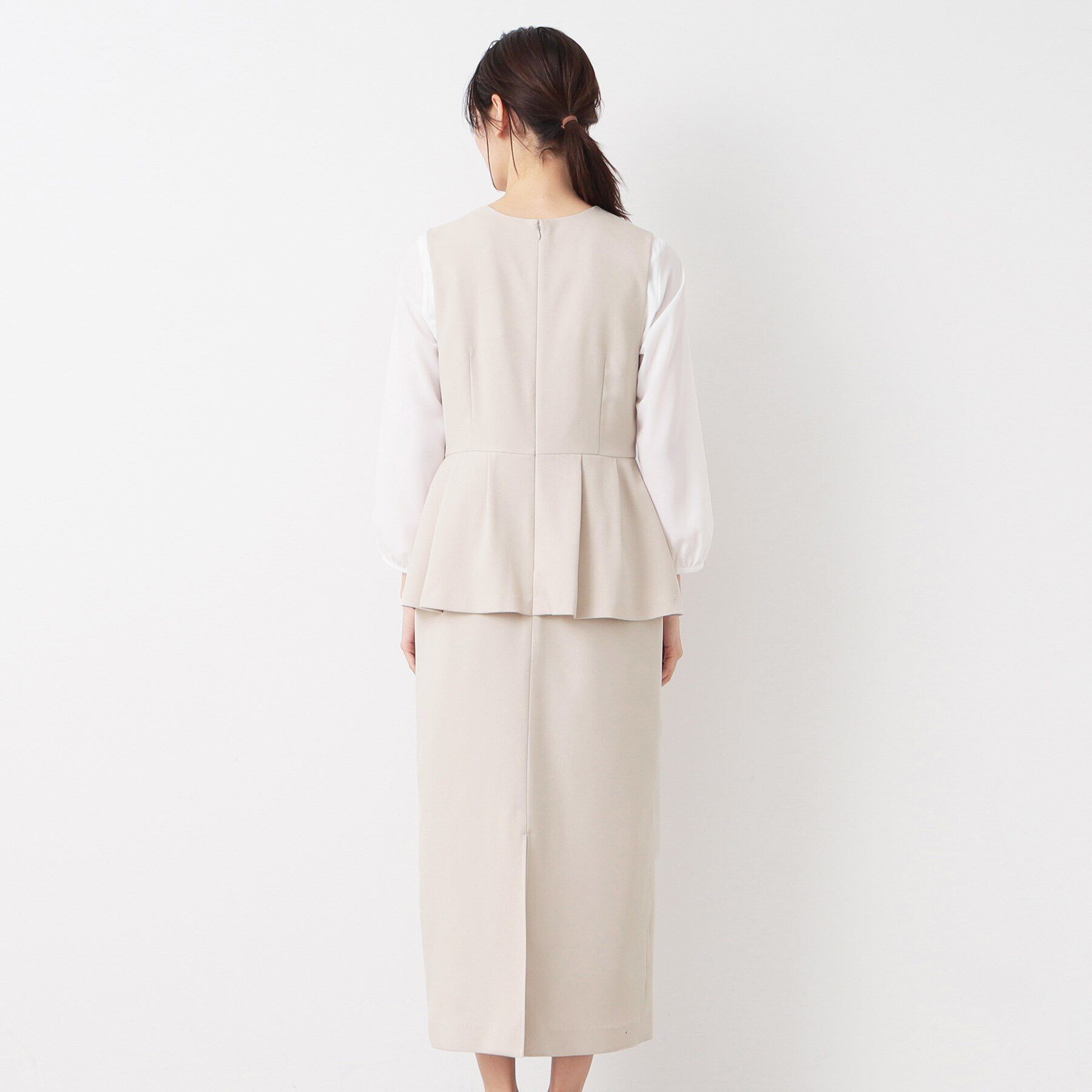 Dessin「【入卒/セレモニー/洗える】ペプラムジャンパースカート」|ワンピース|