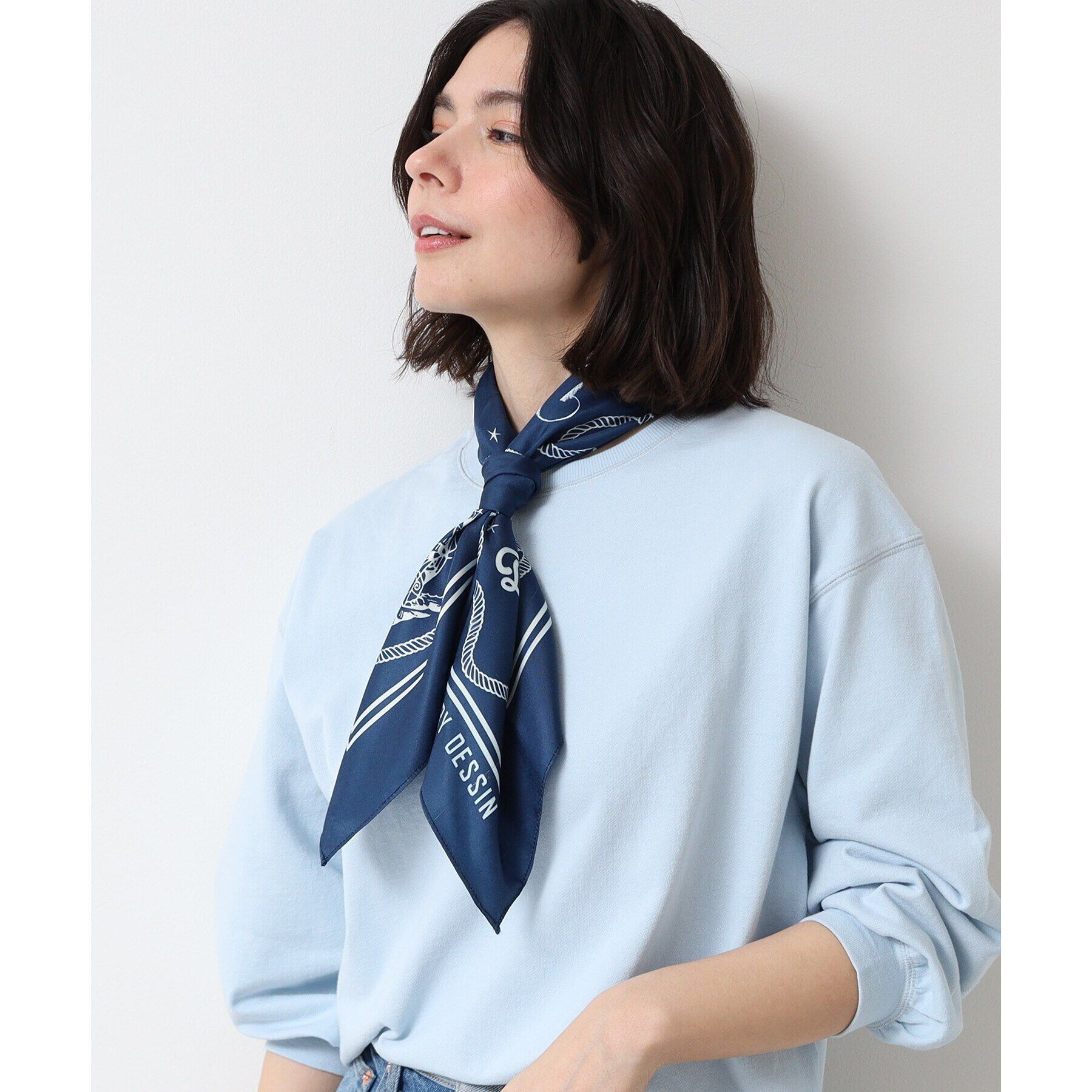 Dessin「オリジナルプリントスカーフ」|バンダナ・スカーフ|ネイビー(094)