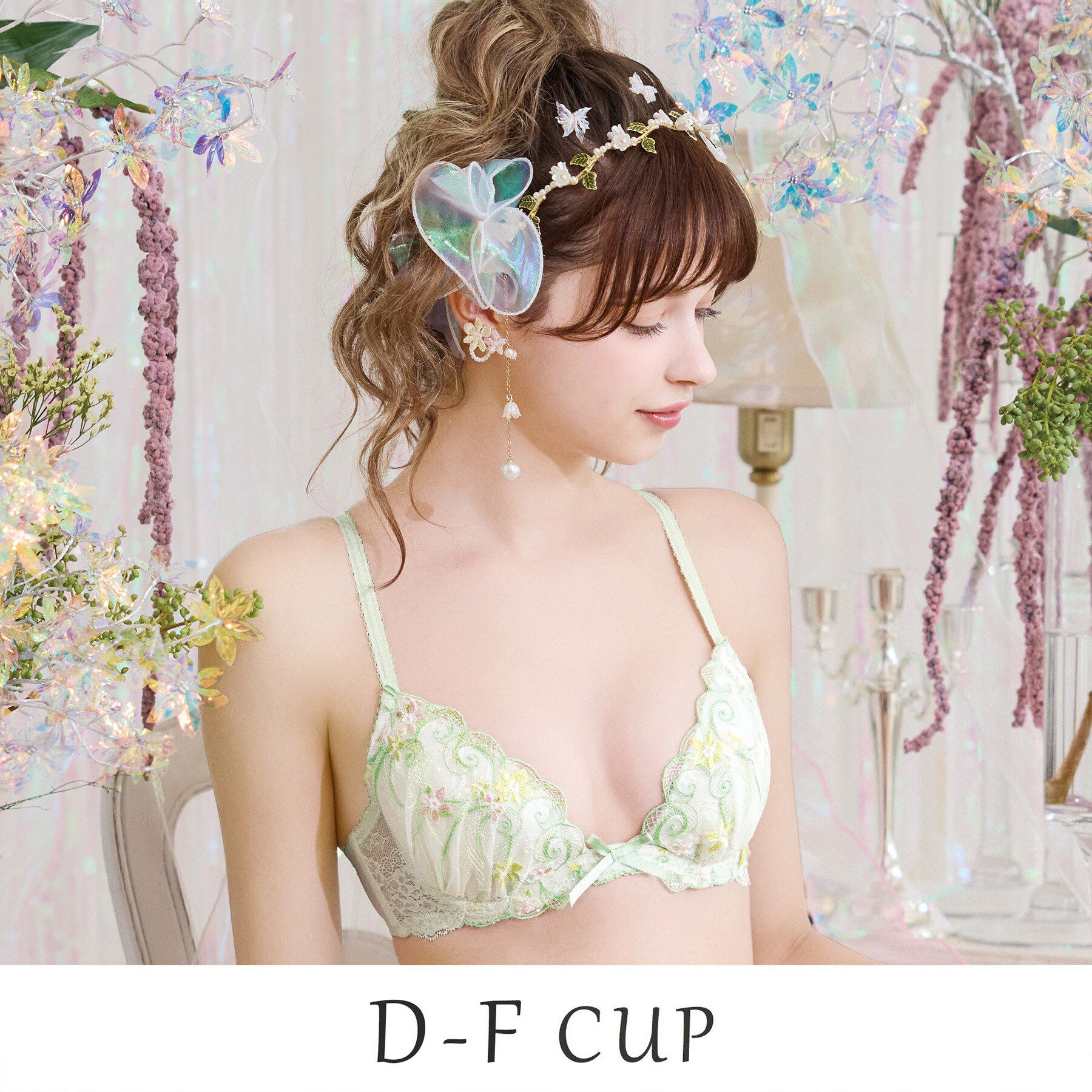 Risa Magli「コリンナ ブラジャー (D-F) ＜リサマリミラクル谷間ブラ＞」|インナー|ミントグリーン(02