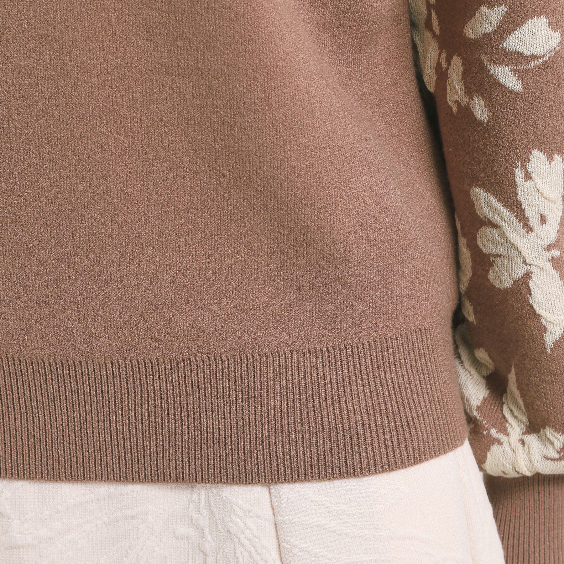 ITS&rsquo;DEMO「【手洗い可】花柄ジャカード袖ニット」|ニット・セーター|