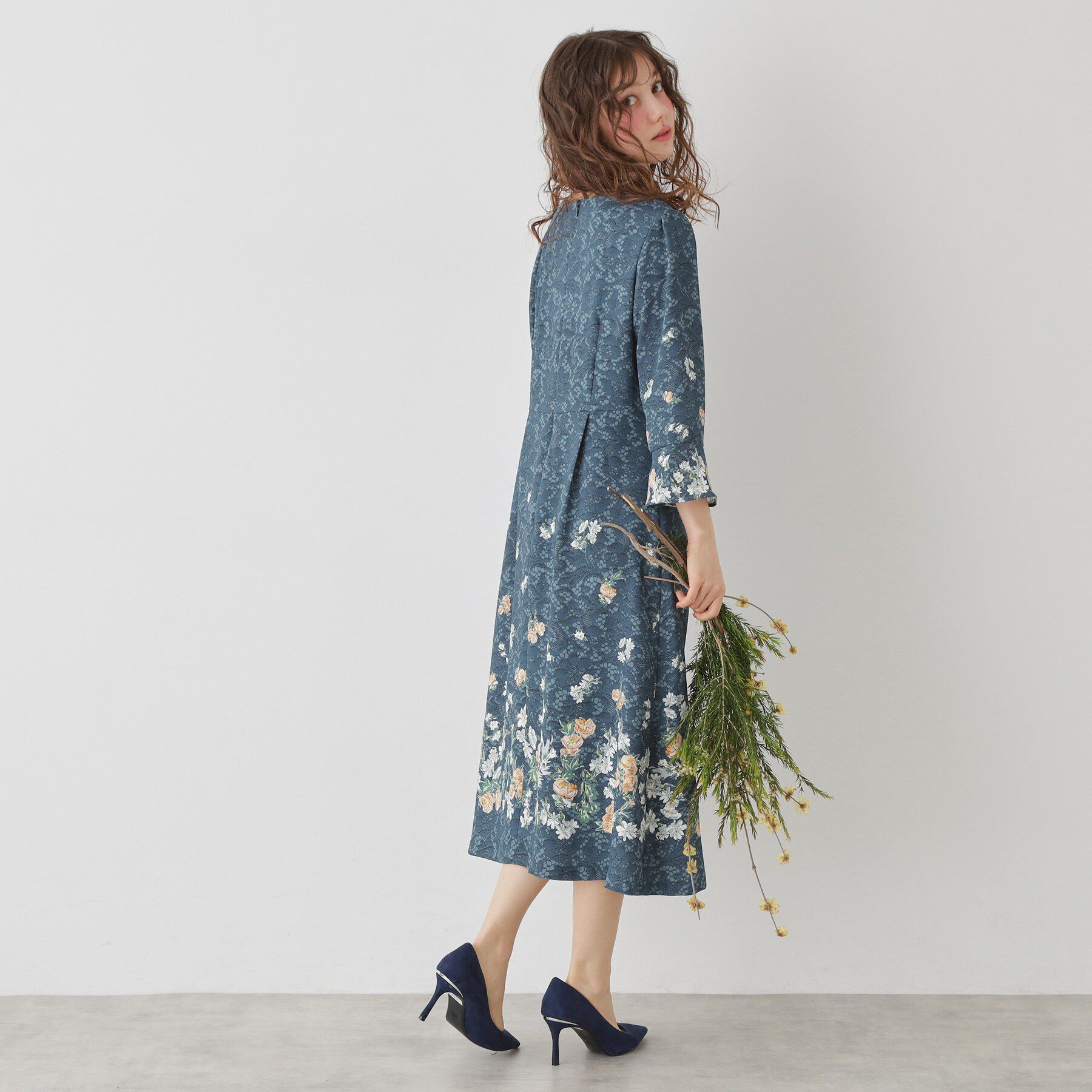 SunaUna「【co creation and yours／SS～L】レースプリントワンピース」|ワンピース|