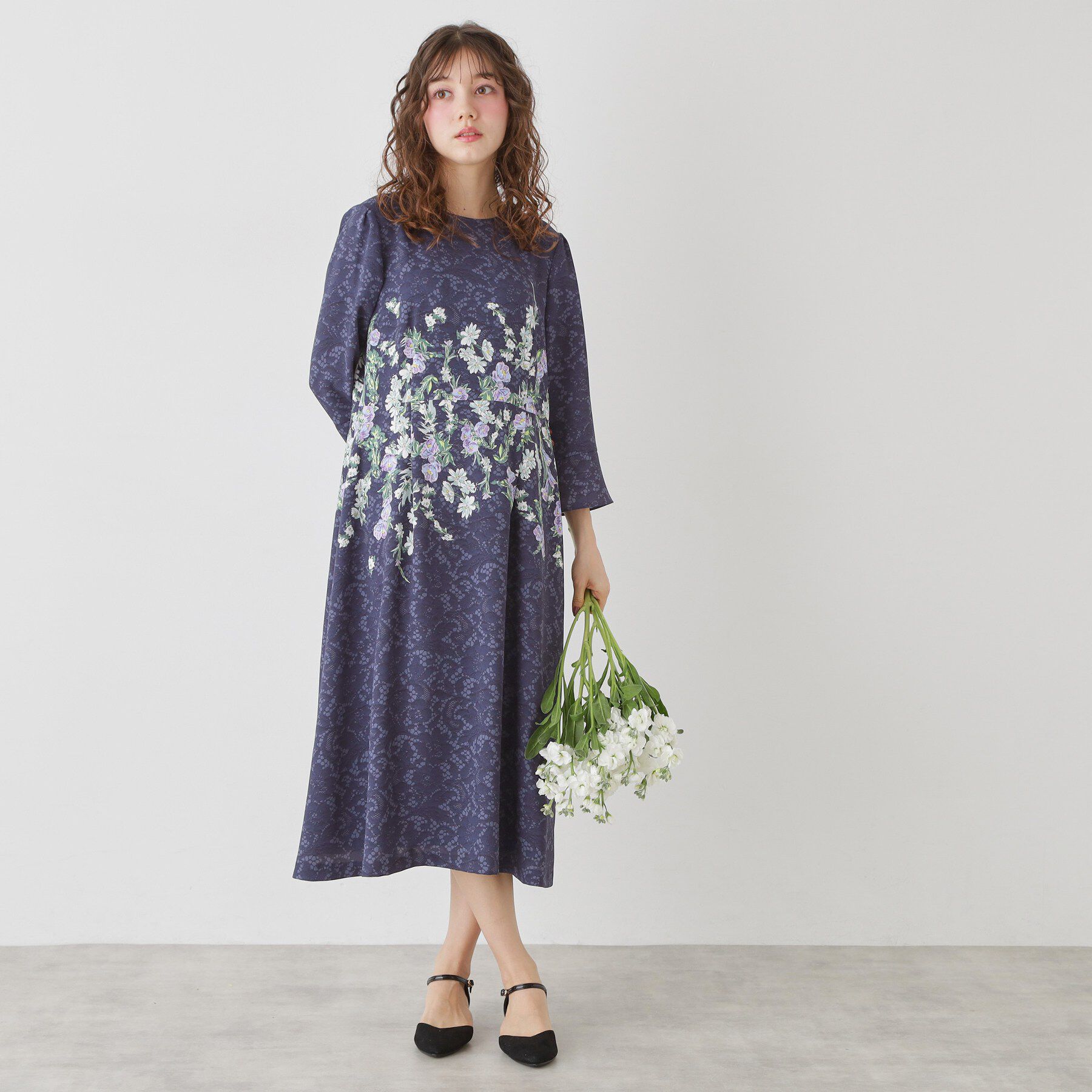 SunaUna「【co creation and yours／SS～L】MAKE BOCYプリントワンピース」|ワンピース|ネイビー(194)
