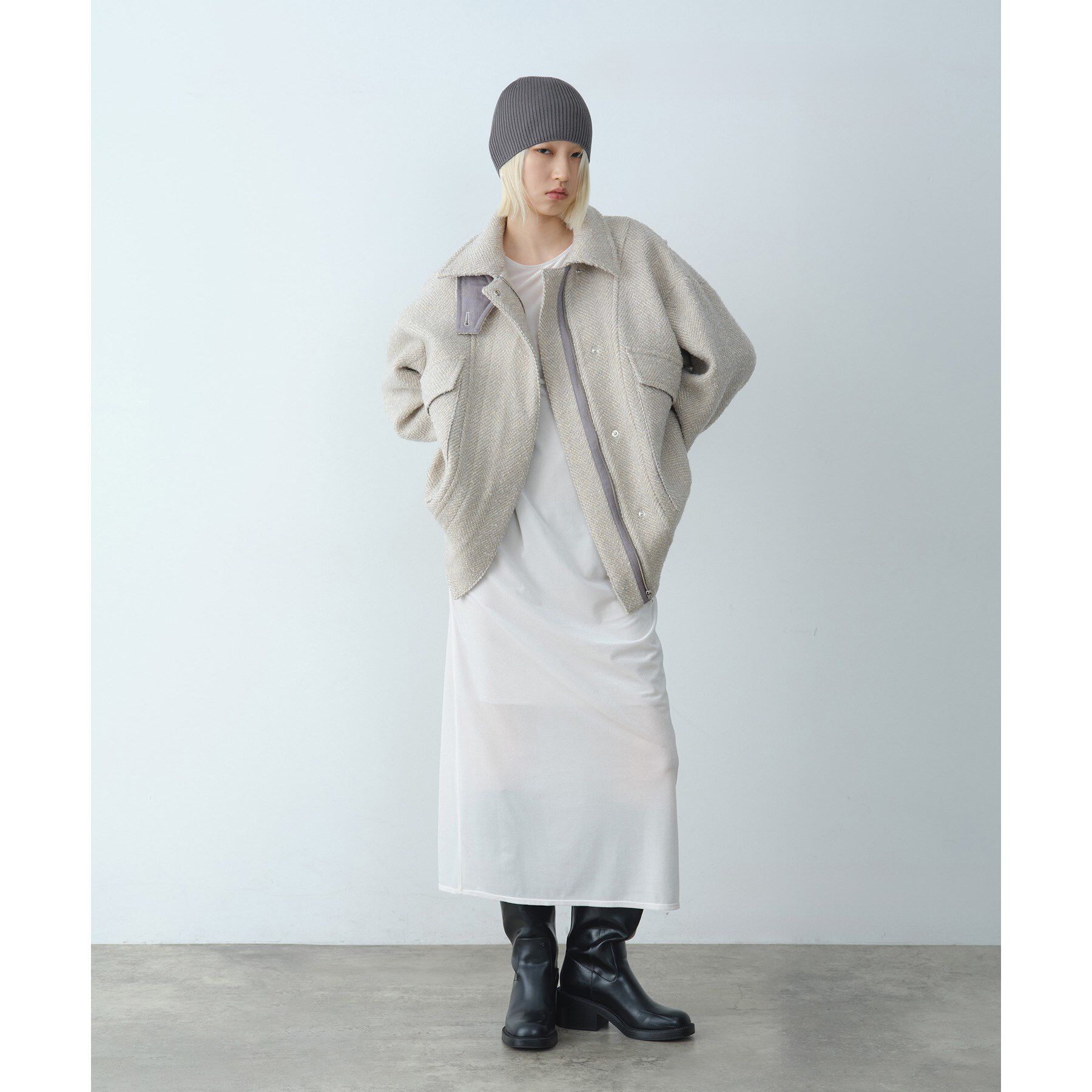 CODE A「oversized tweed blouson」|ダウン|
