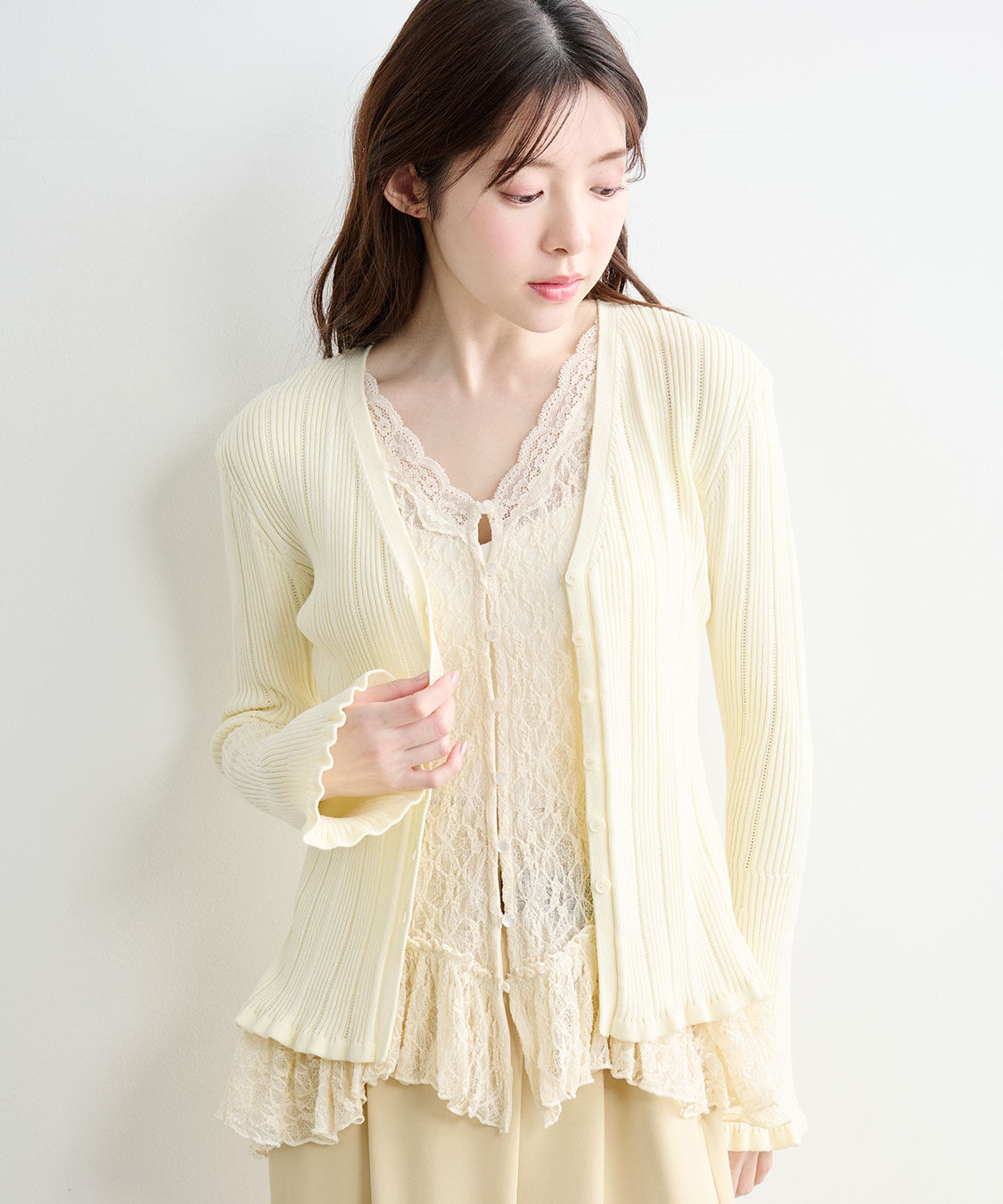 COCO DEAL「レースドッキングニット」|ニット・セーター|