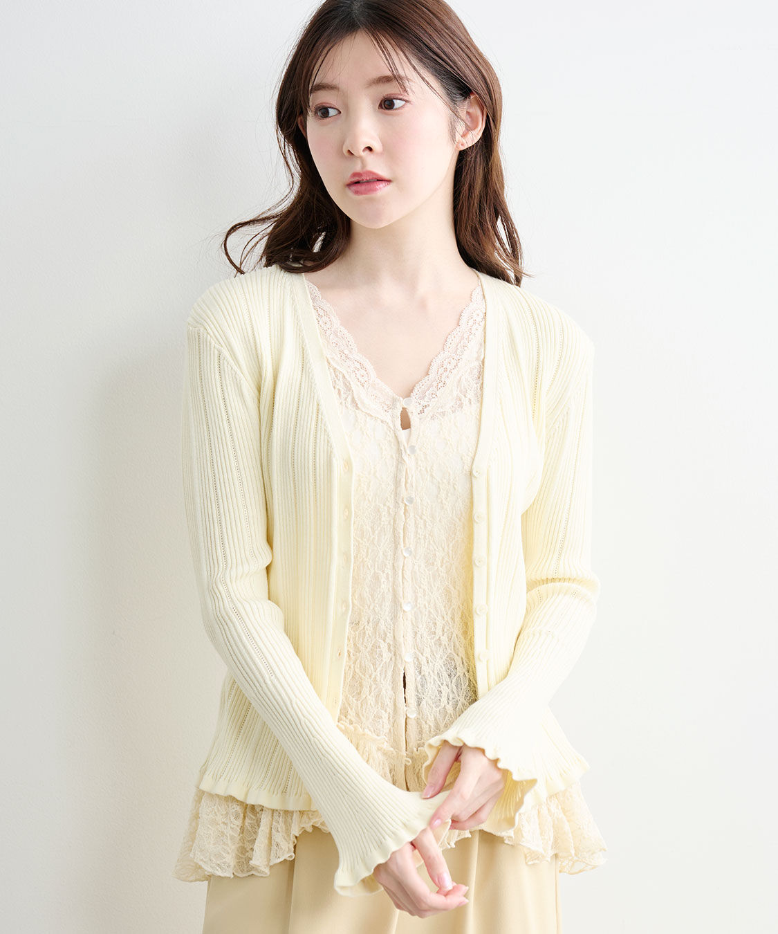COCO DEAL「レースドッキングニット」|ニット・セーター|
