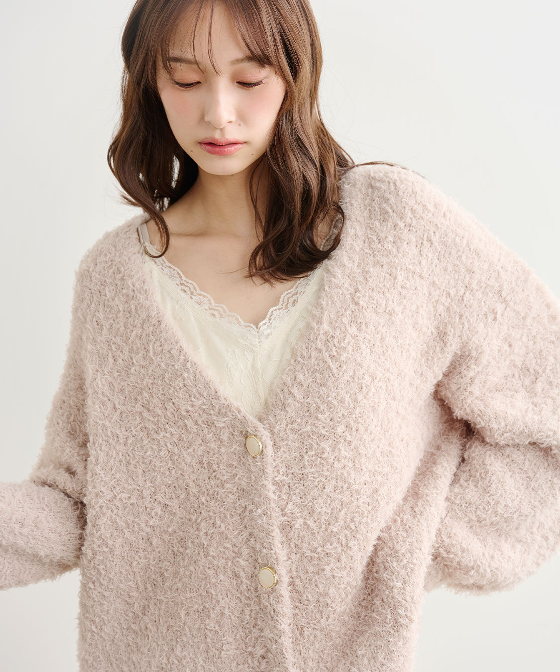 COCO DEAL「ニットカーデ&times;レースキャミワンピース」|ワンピース|