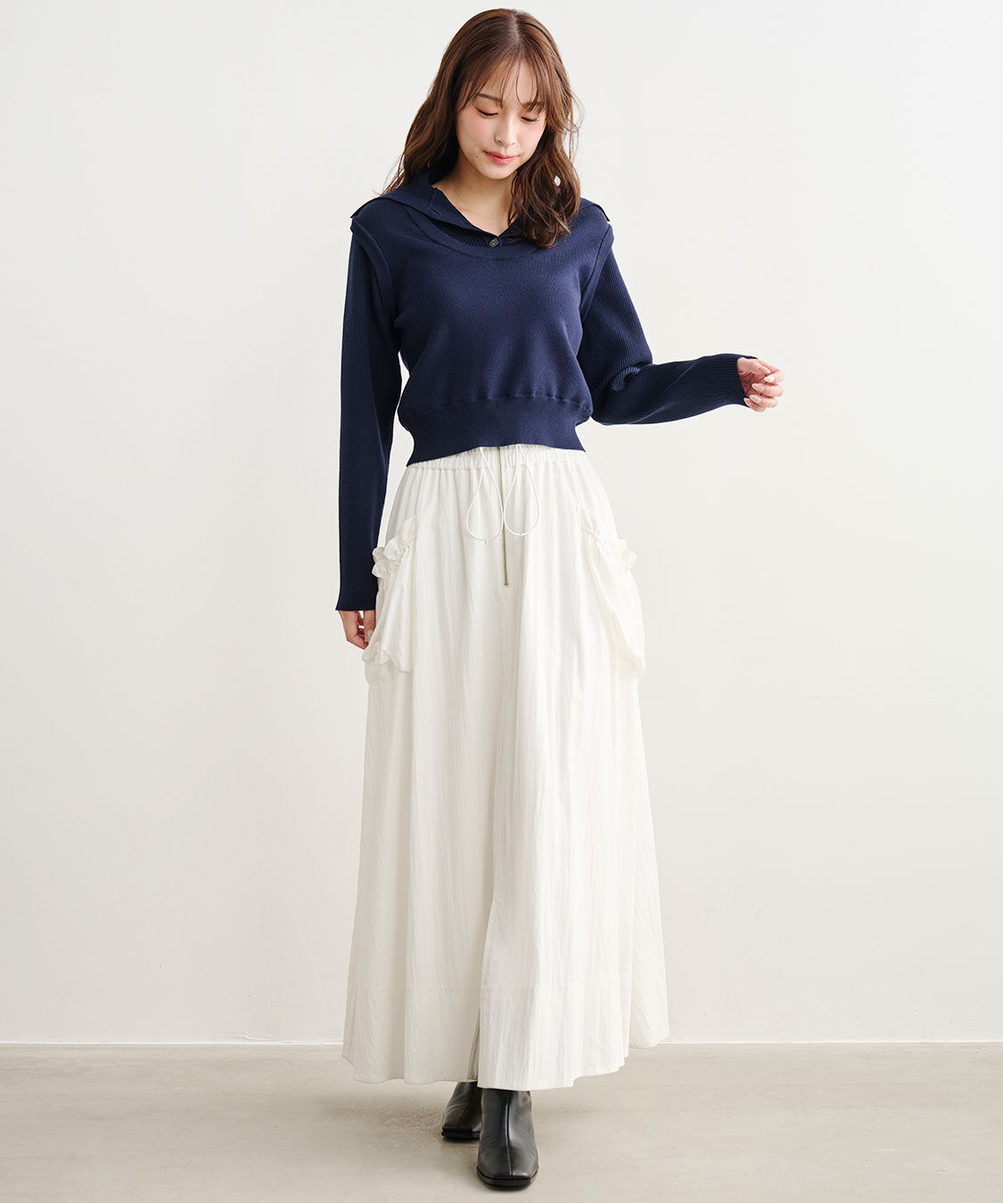 COCO DEAL「レーヨンナイロンジップスカート」|スカート|