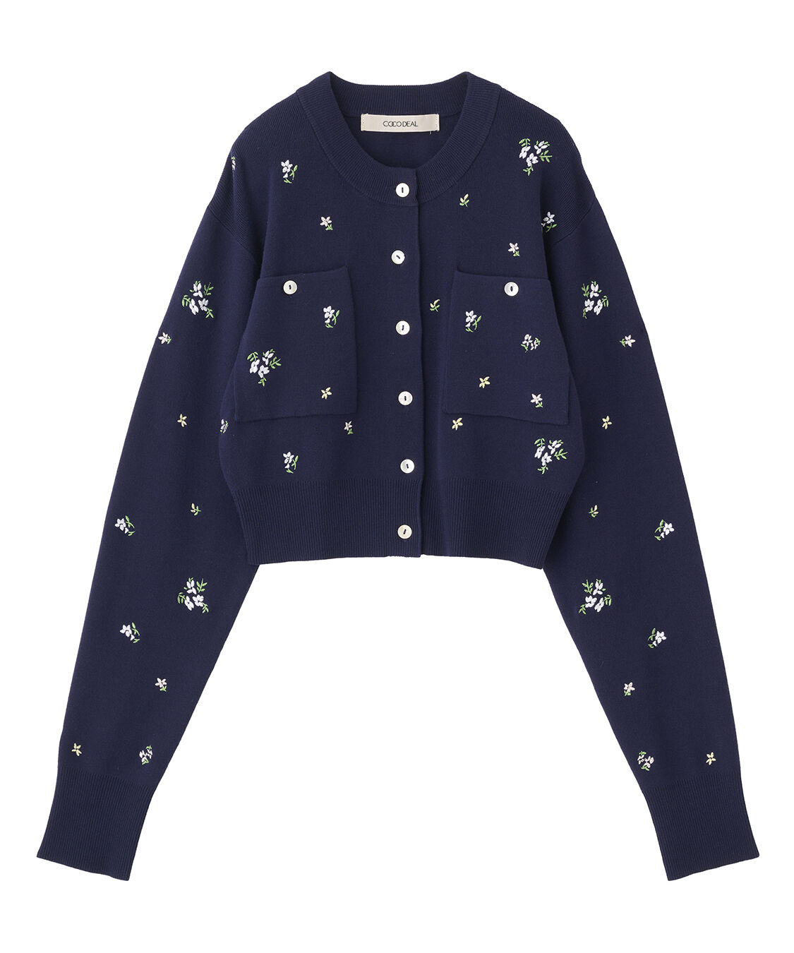 COCO DEAL「小花/ハート刺繍ニットカーディガン」|ニット・セーター|