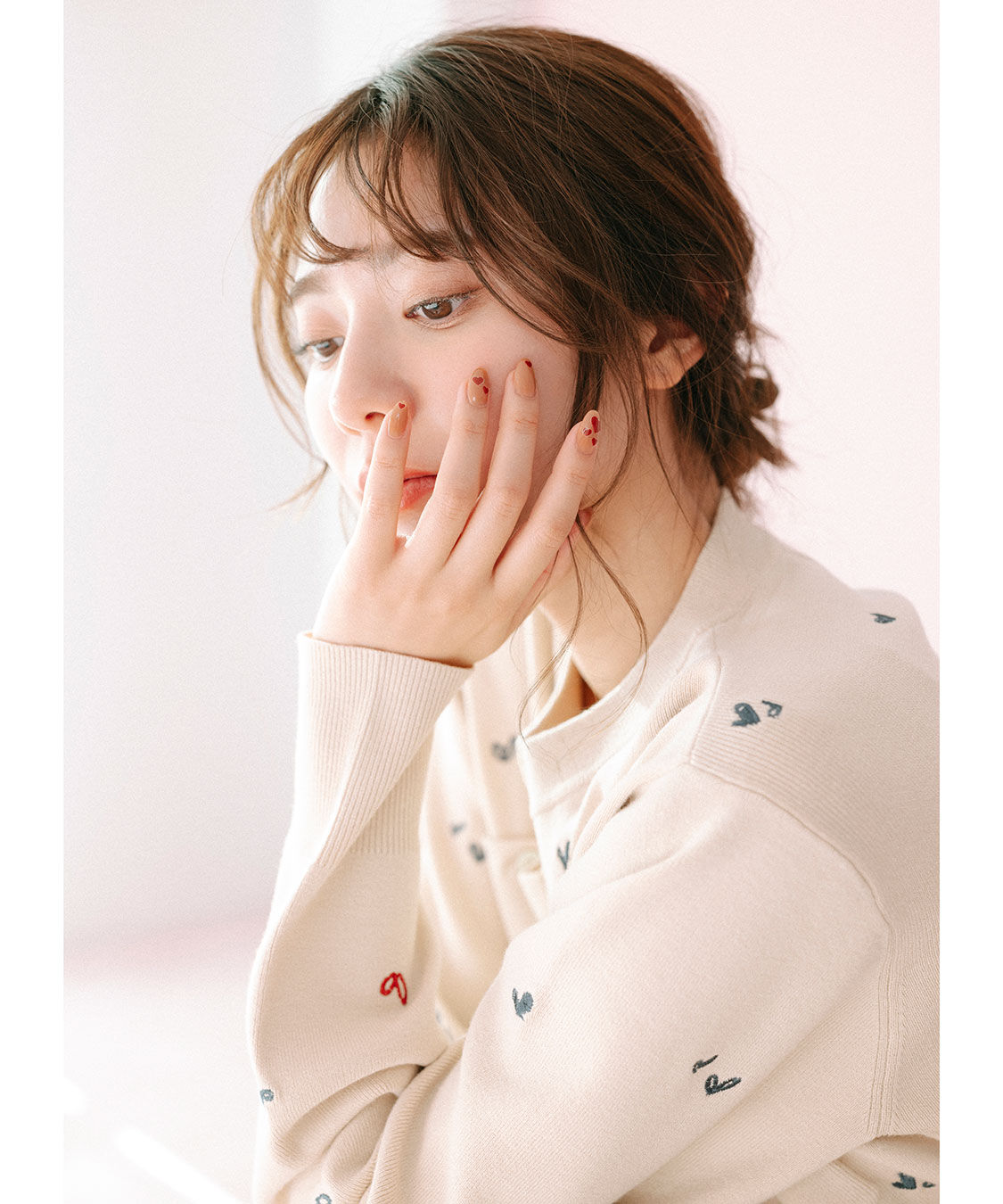 COCO DEAL「小花/ハート刺繍ニットカーディガン」|ニット・セーター|