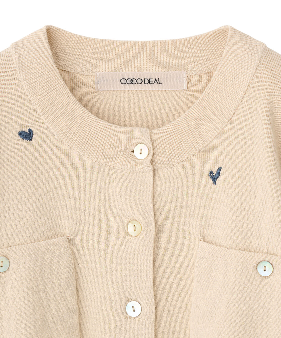 COCO DEAL「小花/ハート刺繍ニットカーディガン」|ニット・セーター|