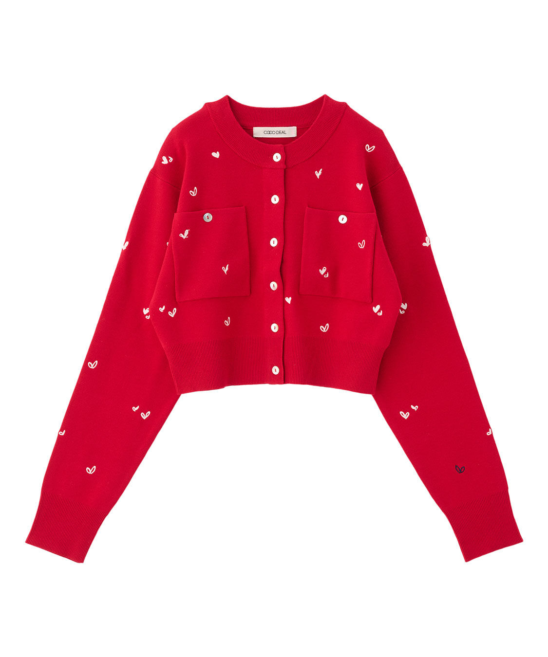 COCO DEAL「小花/ハート刺繍ニットカーディガン」|ニット・セーター|