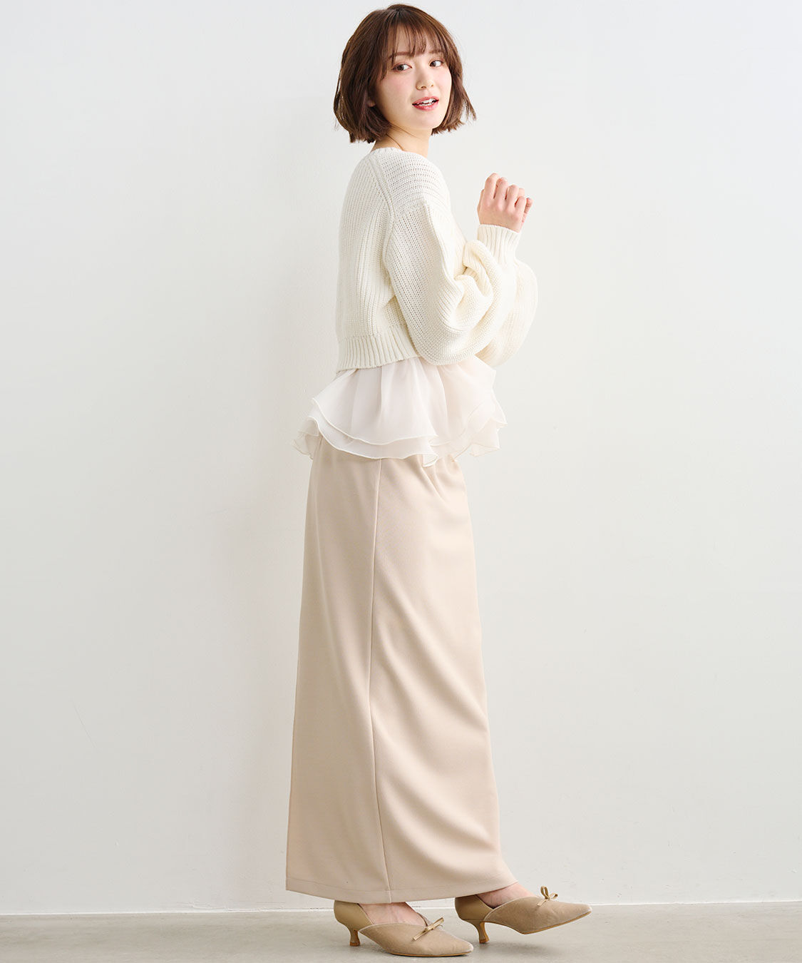 COCO DEAL「ペプラムブラウス&times;パフスリーブニットセット」|シャツ・ブラウス|