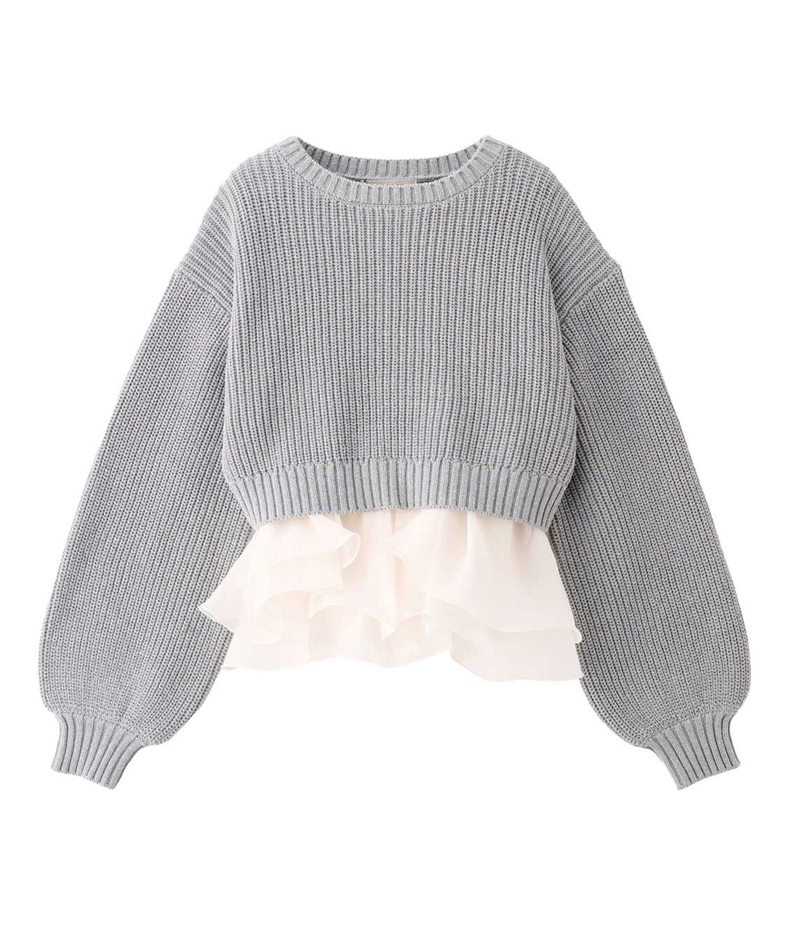 COCO DEAL「ペプラムブラウス&times;パフスリーブニットセット」|シャツ・ブラウス|グレー