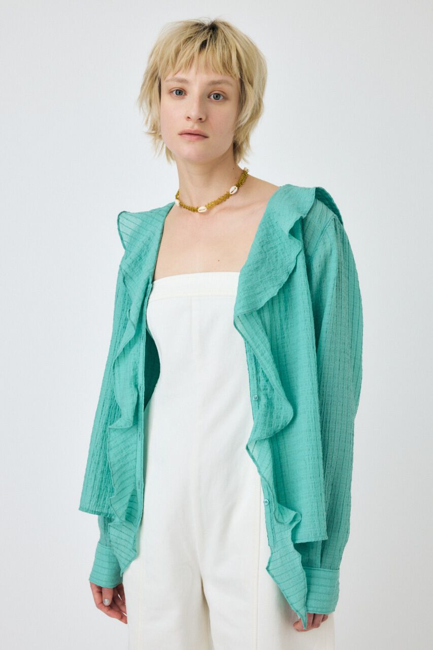 MOUSSY「SAILOR ブラウス」|シャツ・ブラウス|L/GRN1