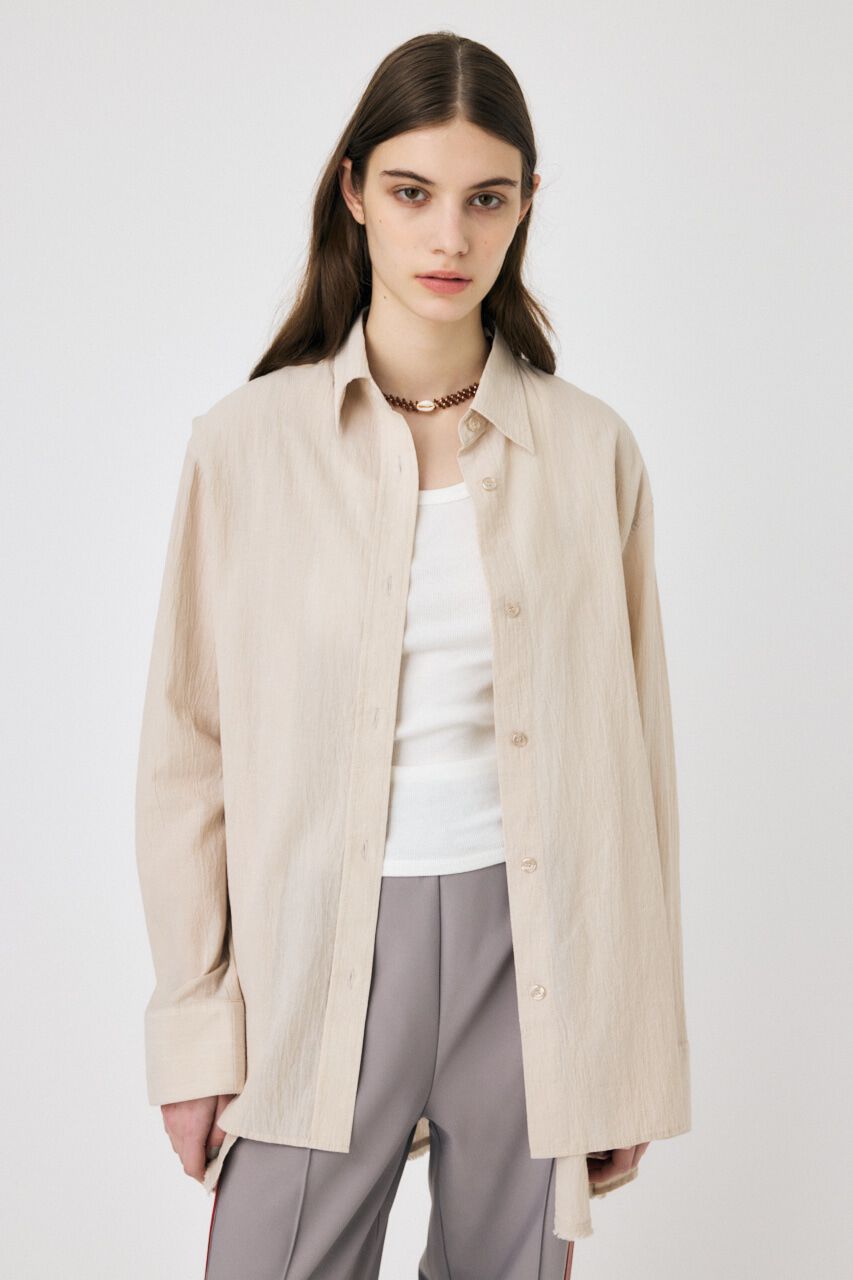 MOUSSY「LAYERED OVER シャツ」|シャツ・ブラウス|L/BEG1
