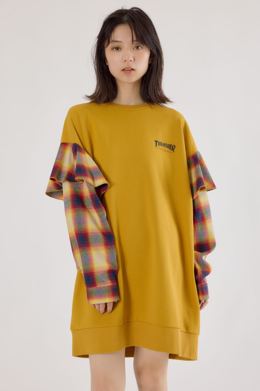 RODEO CROWNS「(THRASHER) リメイクスウェットワンピース」|ワンピース|YEL