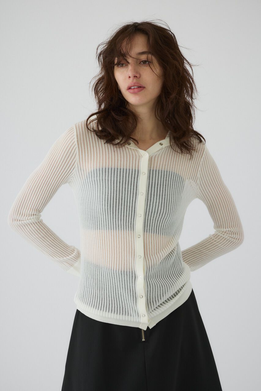 RIM.ARK 「Sheer ribbed hoodie」|ニット・セーター|