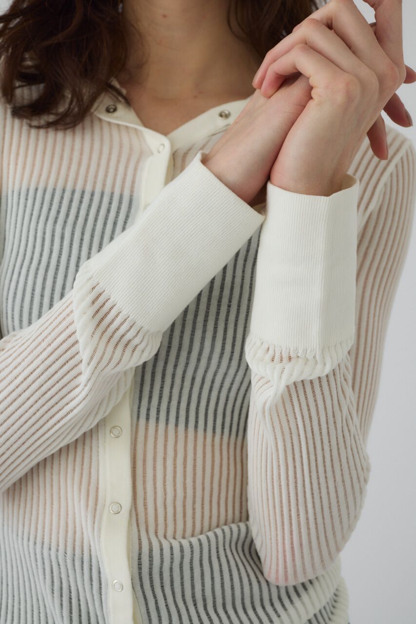 RIM.ARK 「Sheer ribbed hoodie」|ニット・セーター|