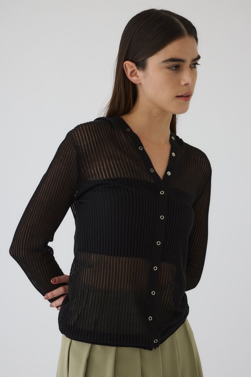 RIM.ARK 「Sheer ribbed hoodie」|ニット・セーター|