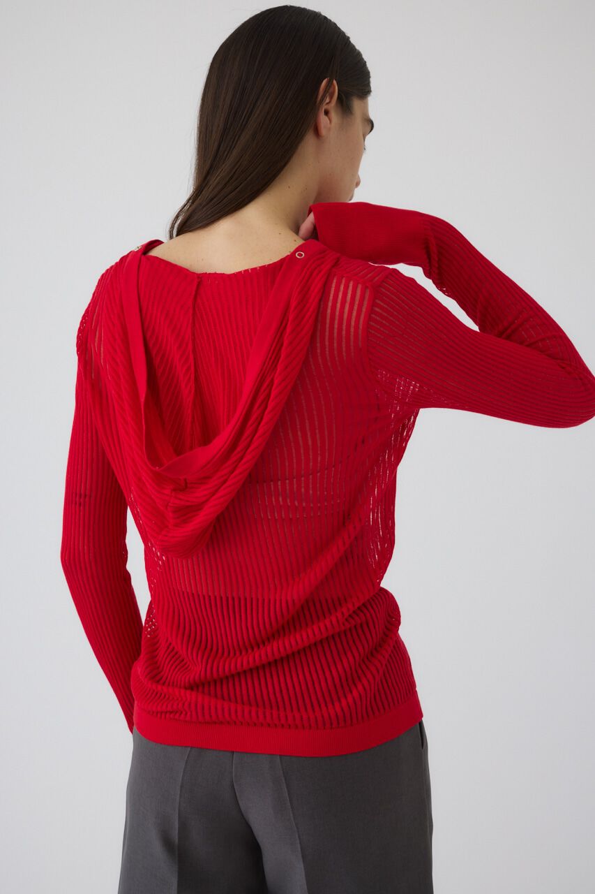 RIM.ARK 「Sheer ribbed hoodie」|ニット・セーター|