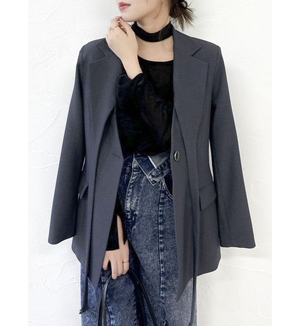 dazzlin「【セットアップ対応】シングルテーラードジャケット」|テーラードジャケット|チャコールグレー