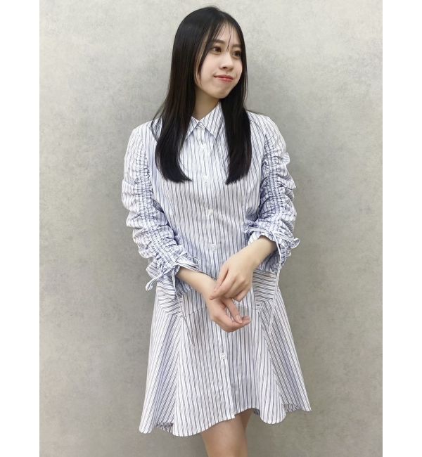 dazzlin「ギャザースリーブイレヘムシャツワンピース」|ワンピース|