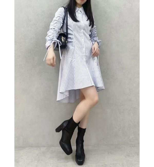 dazzlin「ギャザースリーブイレヘムシャツワンピース」|ワンピース|