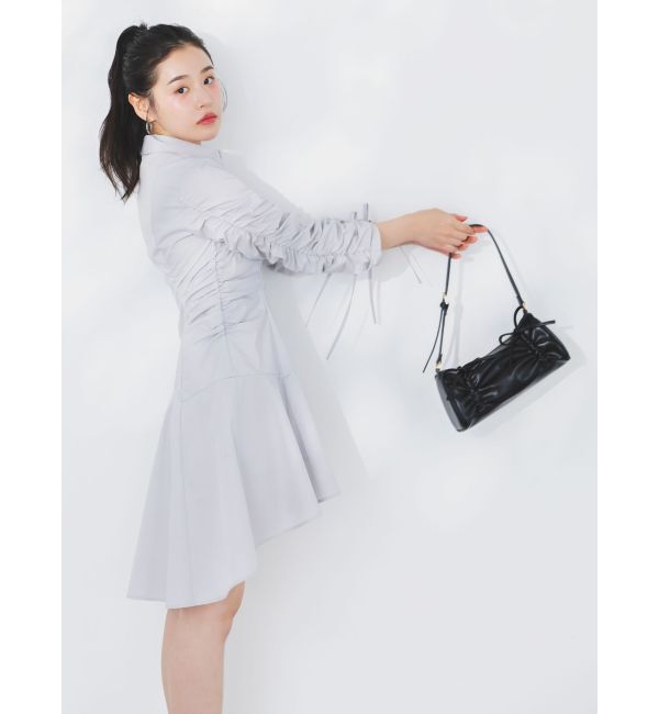 dazzlin「ギャザースリーブイレヘムシャツワンピース」|ワンピース|