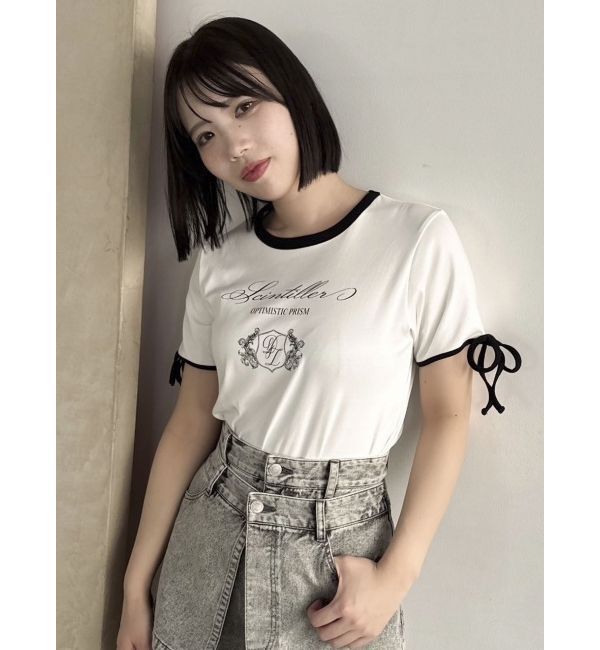 dazzlin「リボンスリーブロゴTシャツ」|Tシャツ・カットソー|