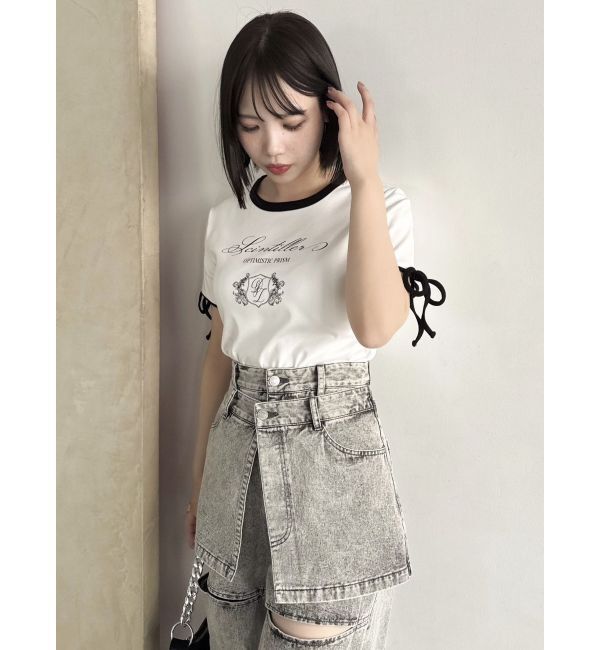 dazzlin「リボンスリーブロゴTシャツ」|Tシャツ・カットソー|