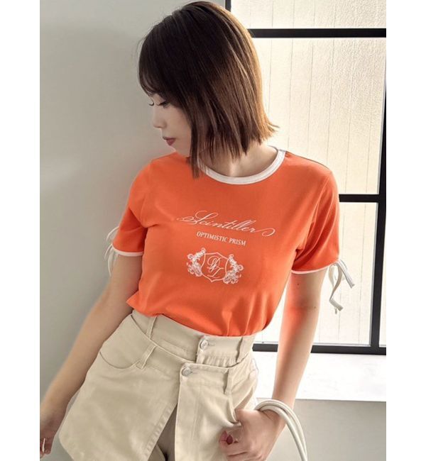 dazzlin「リボンスリーブロゴTシャツ」|Tシャツ・カットソー|