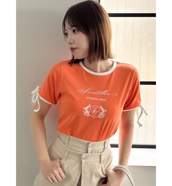 dazzlin「リボンスリーブロゴTシャツ」|Tシャツ・カットソー|