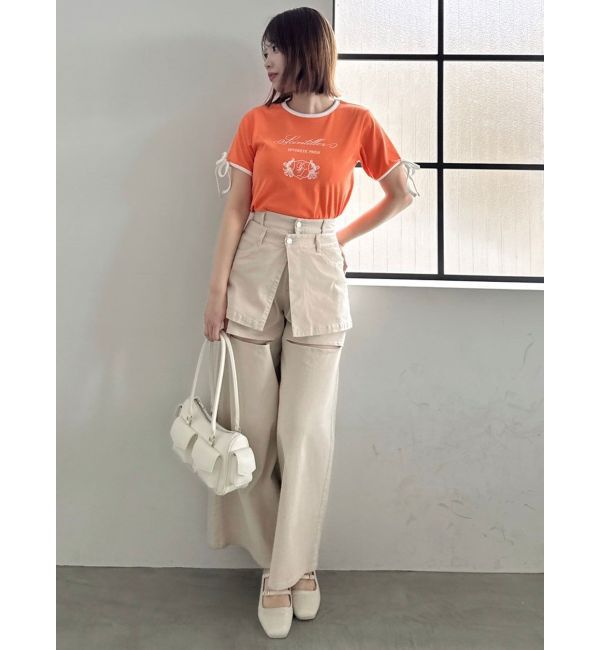 dazzlin「リボンスリーブロゴTシャツ」|Tシャツ・カットソー|