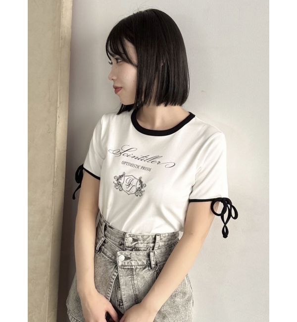 dazzlin「リボンスリーブロゴTシャツ」|Tシャツ・カットソー|