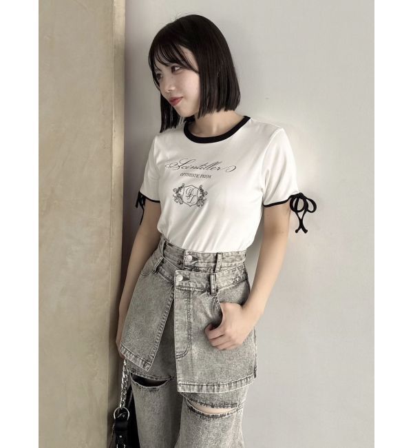 dazzlin「リボンスリーブロゴTシャツ」|Tシャツ・カットソー|